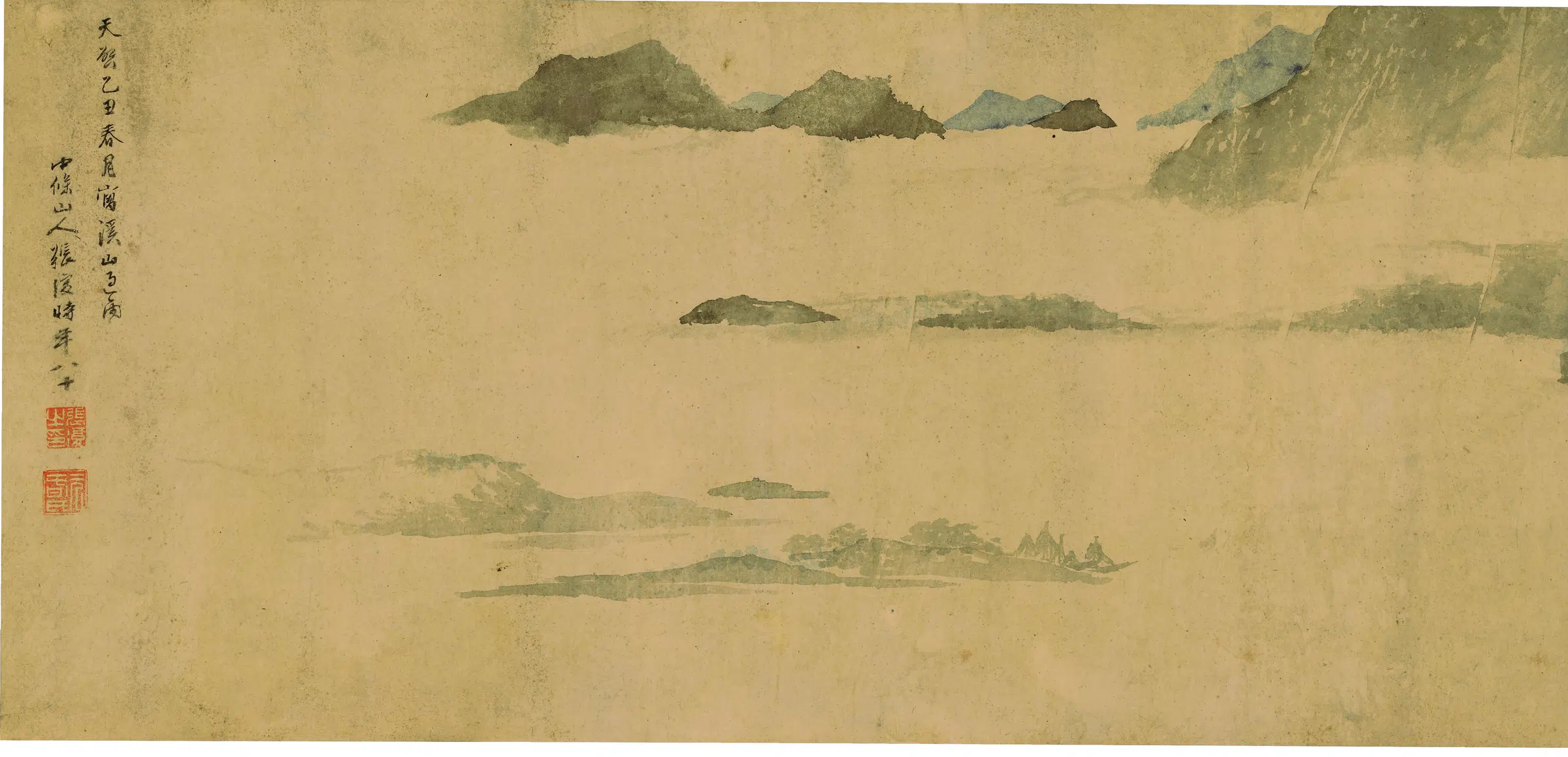 明朝【张复】《溪山过雨图卷》