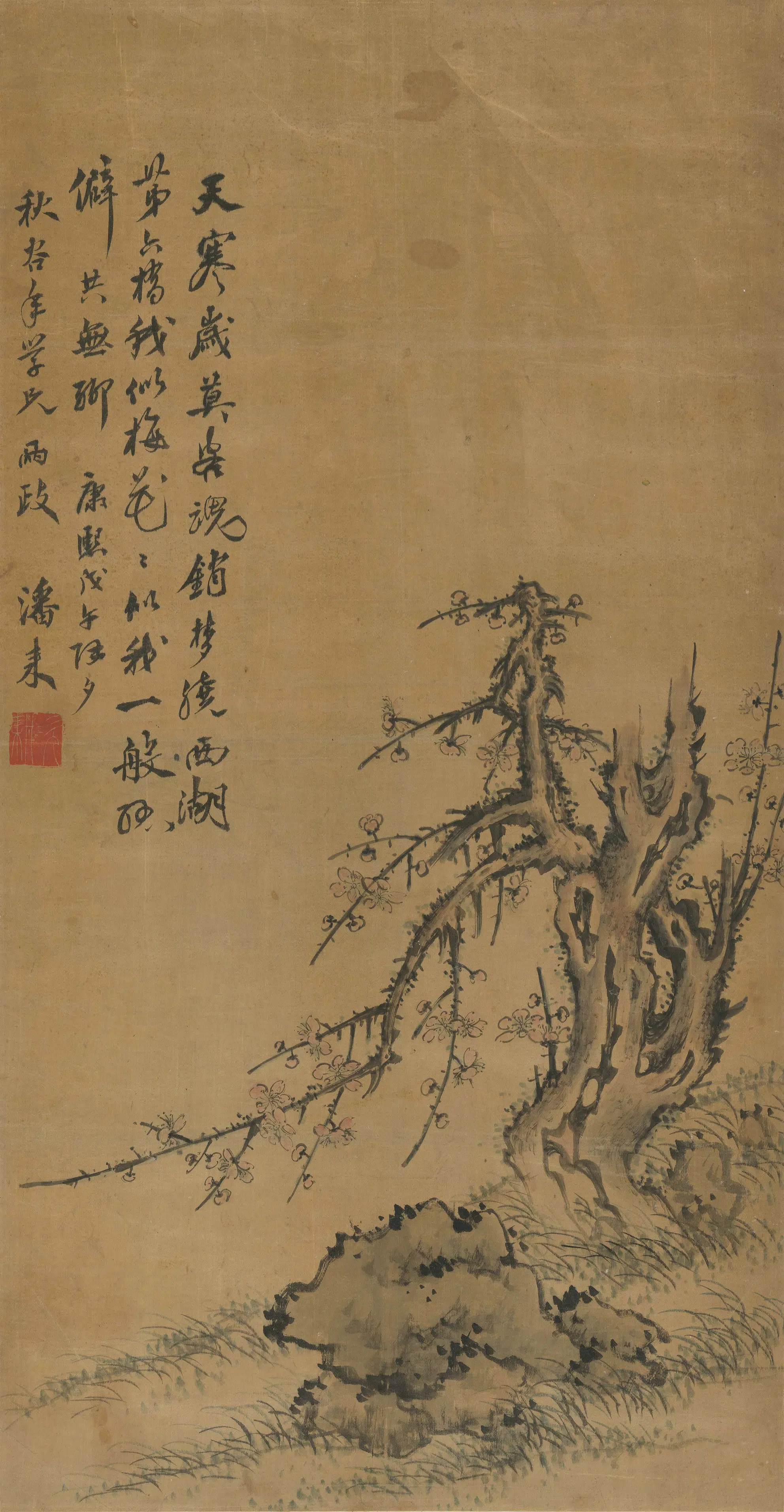 清代【潘耒】《西湖寒梅立轴》 第1张 清代【潘耒】《西湖寒梅立轴》 第1张