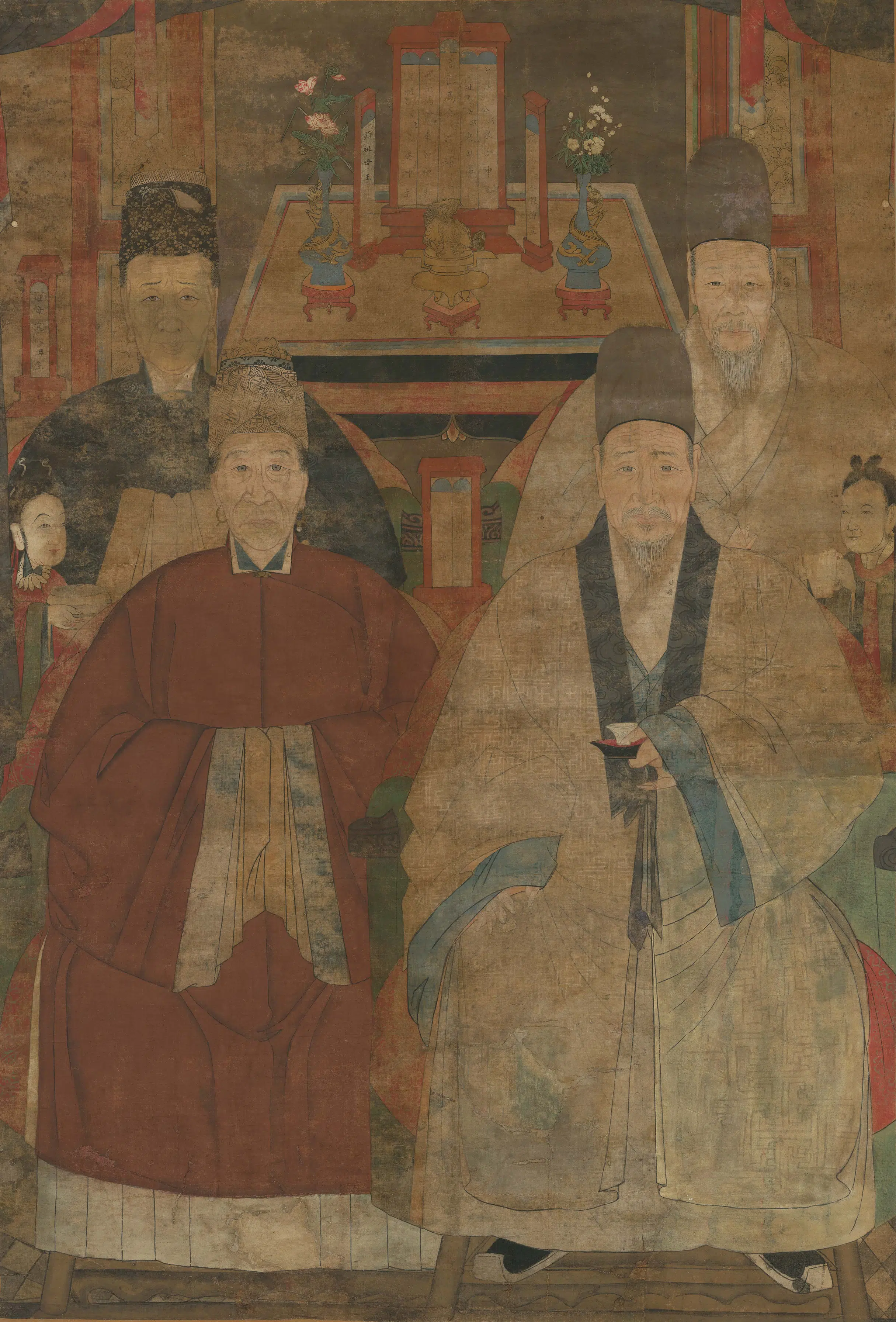 清代【佚名】《肖像画布衣冯氏像轴》