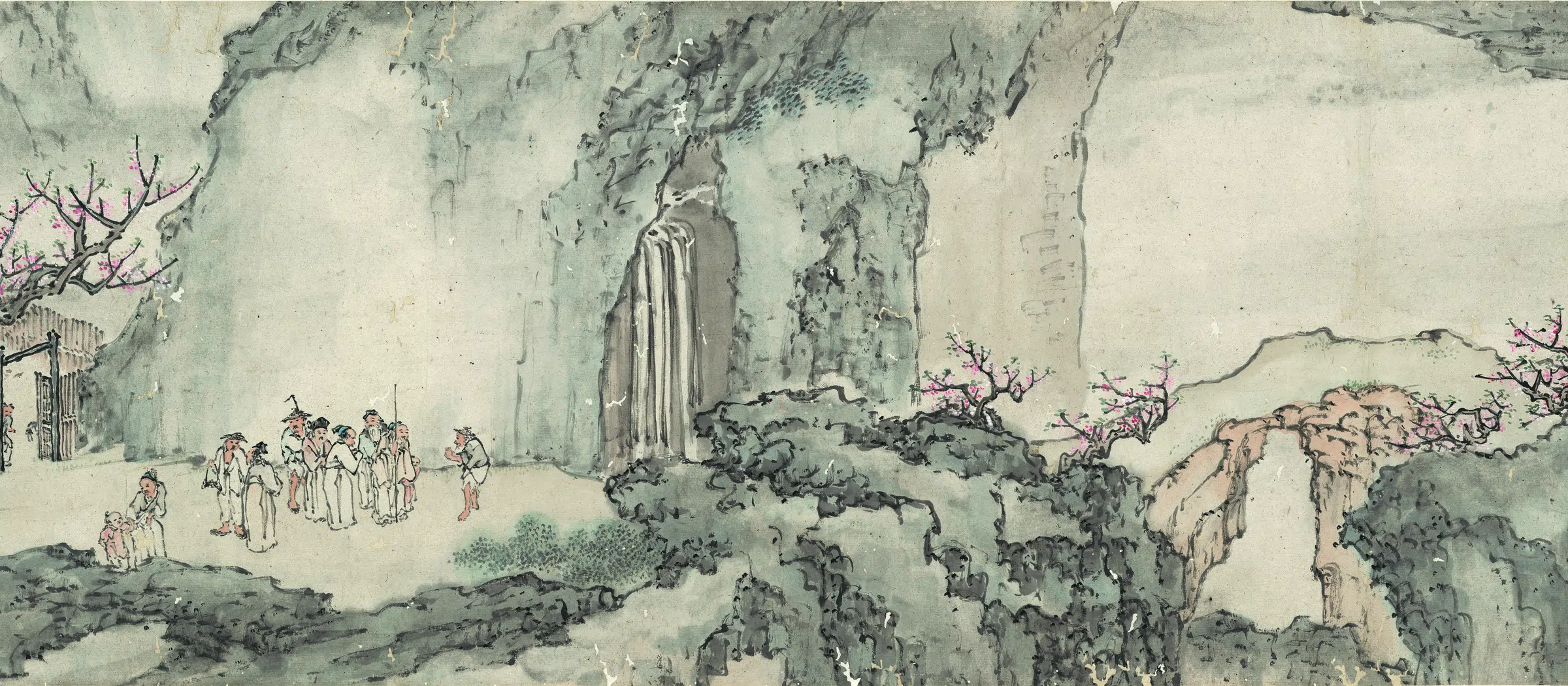 清代【黄夔】《山水人物手卷(桃花源图)》 第5张