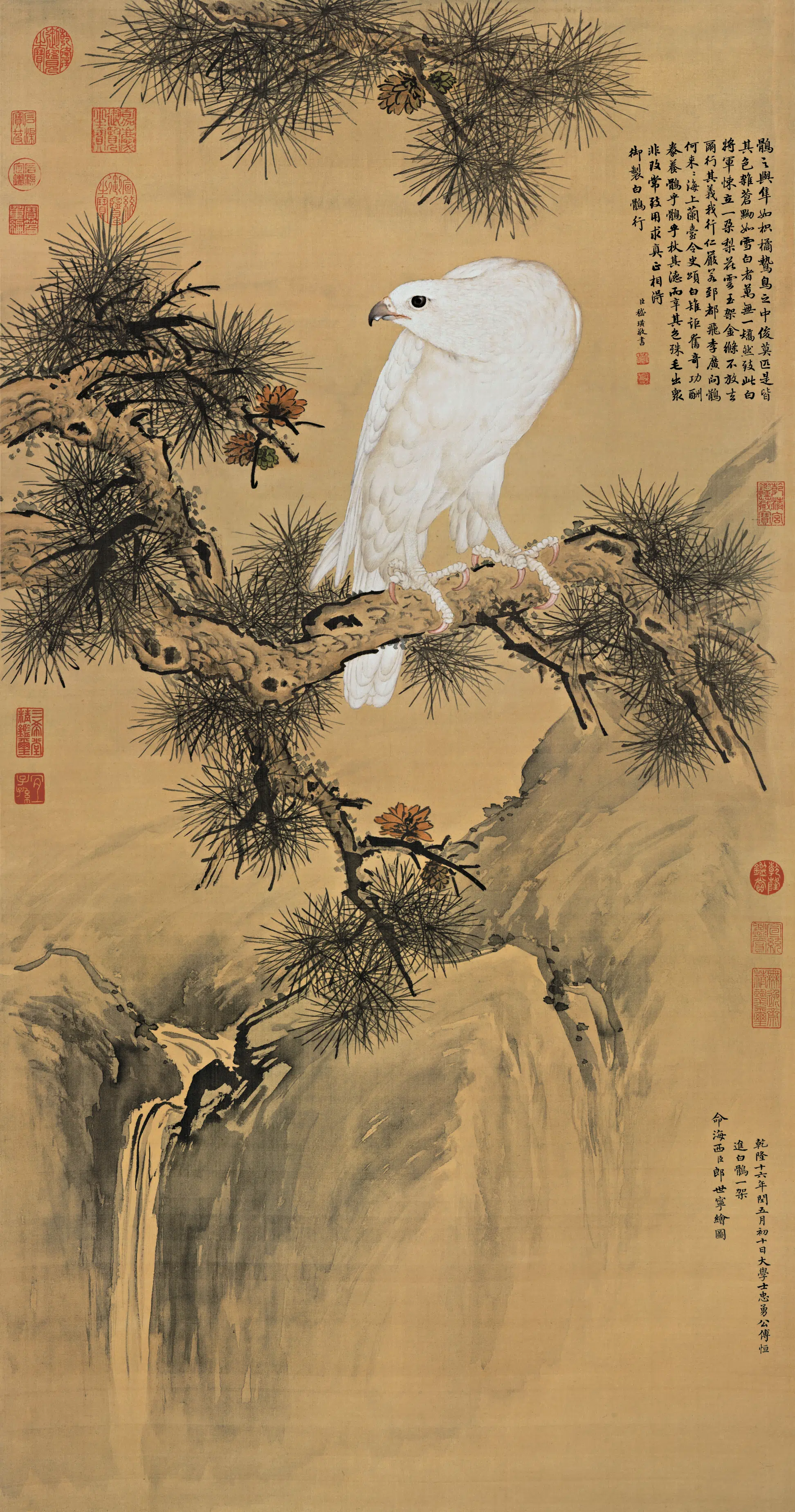 清代【郎世宁】《白鹘图》