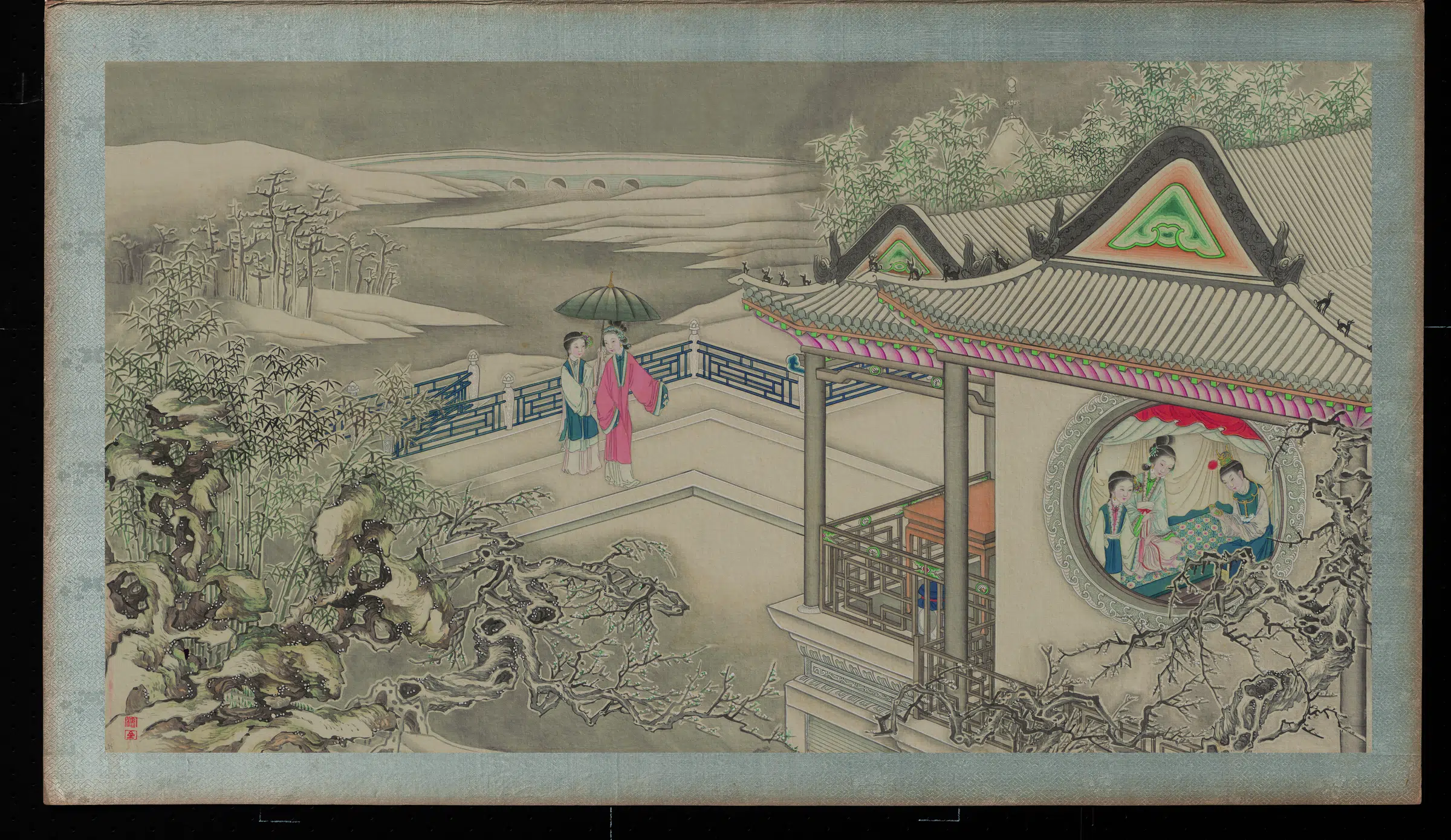 【孙温】《红楼梦画册绢本-贾宝玉奇缘识金锁》 第1张 【孙温】《红楼梦画册绢本-贾宝玉奇缘识金锁》 第1张