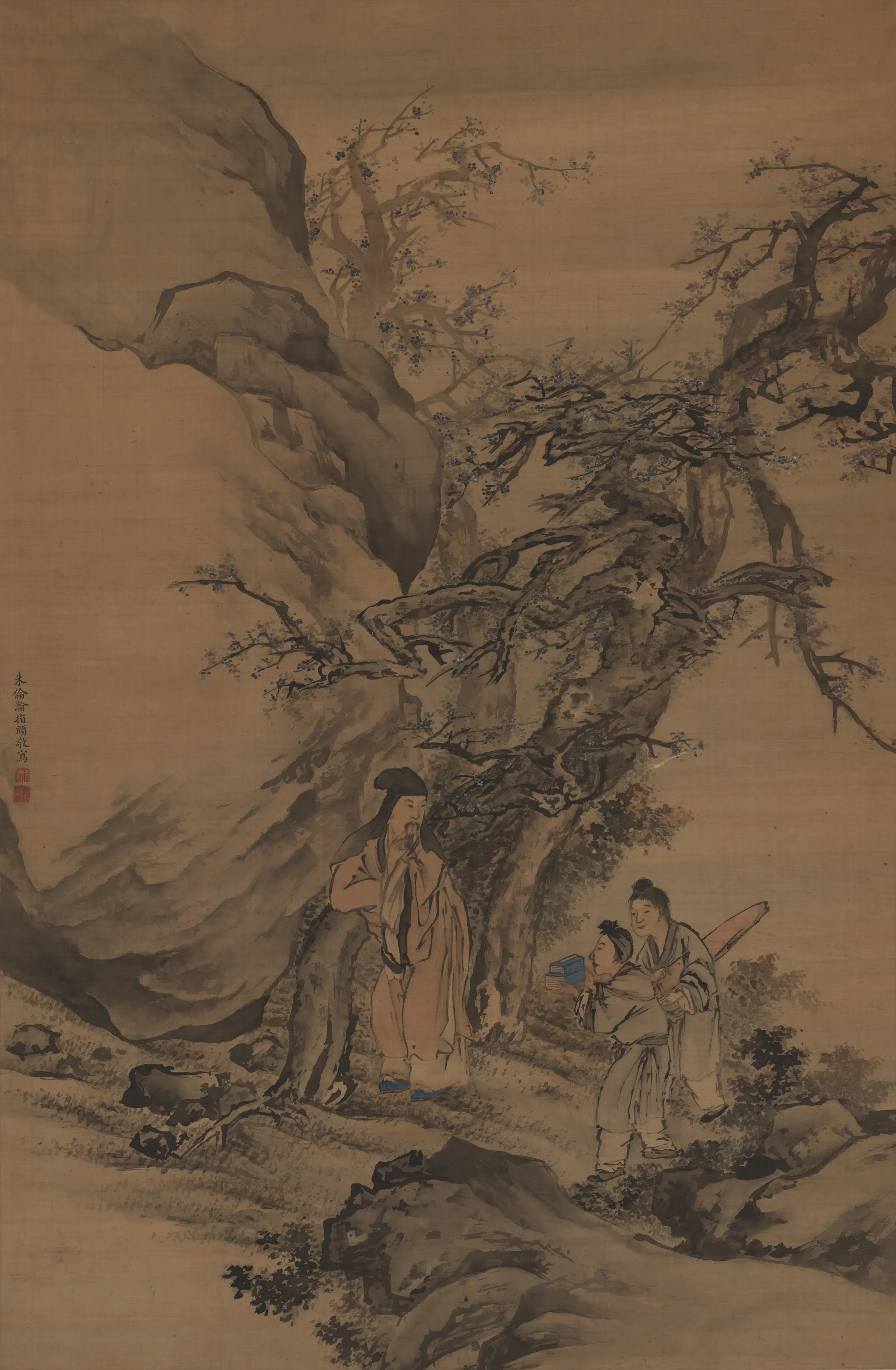 【朱伦瀚】《指画春山待读图》 第1张 【朱伦瀚】《指画春山待读图》 第1张
