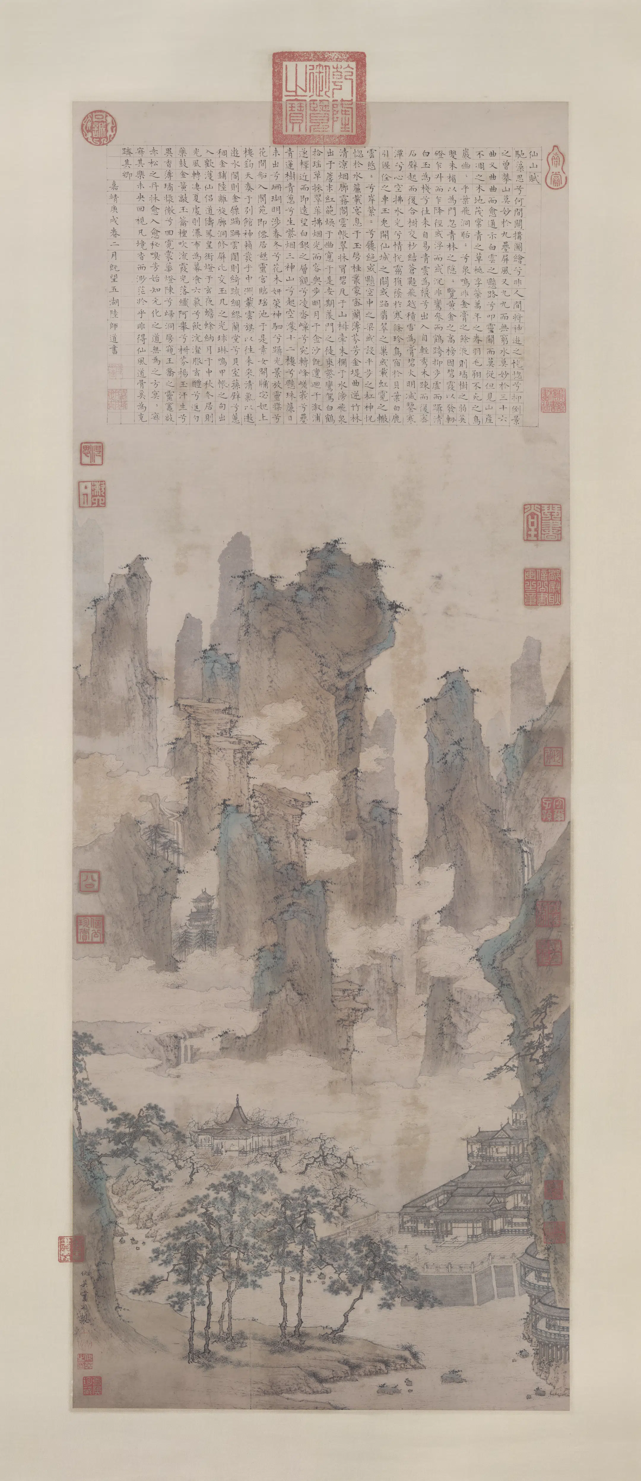 明朝【仇英】《仙山楼阁图》