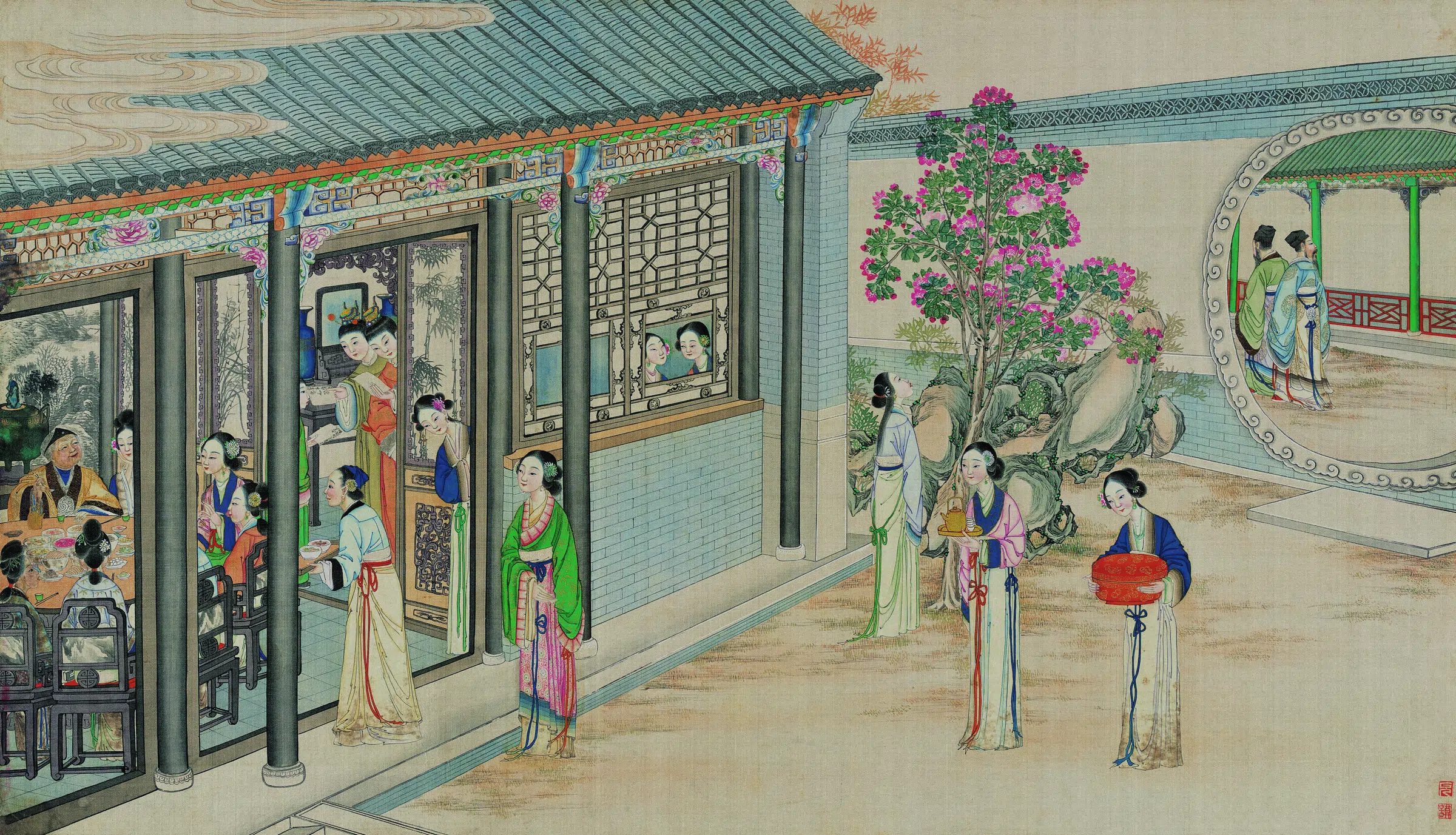 【孙温】《红楼梦图册第二版高清-94宴海棠贾母赏花妖》 第1张