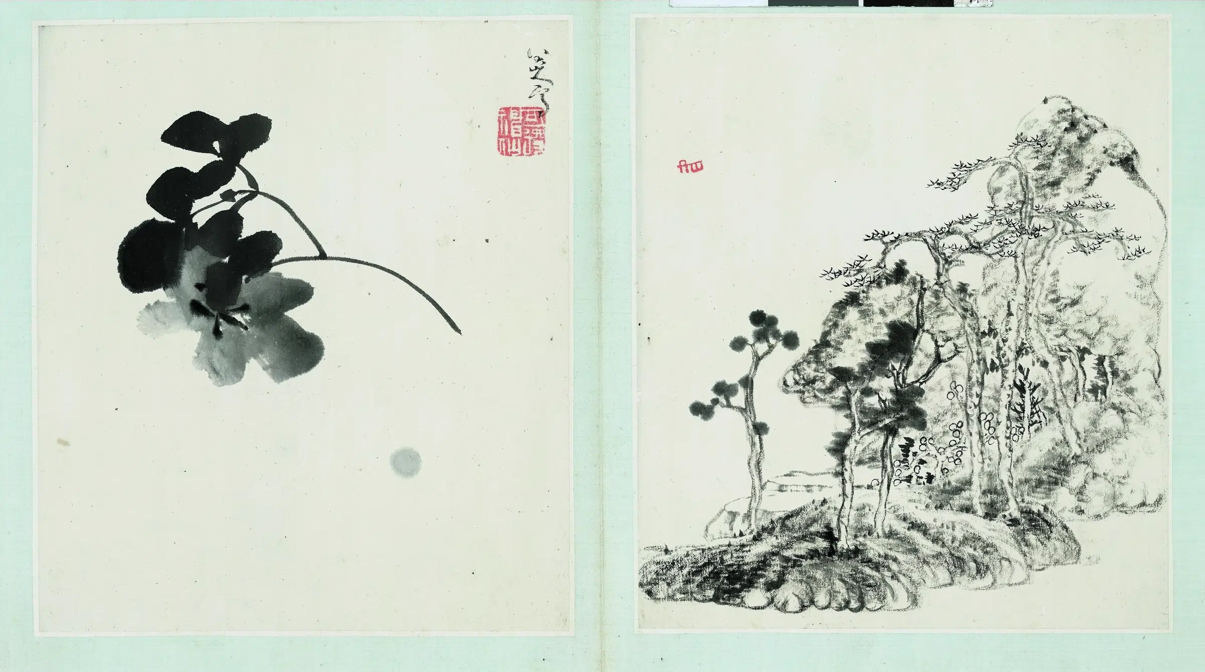 清代【朱耷】《朱雪个山水册(20开)》 第4张 清代【朱耷】《朱雪个山水册(20开)》 第4张