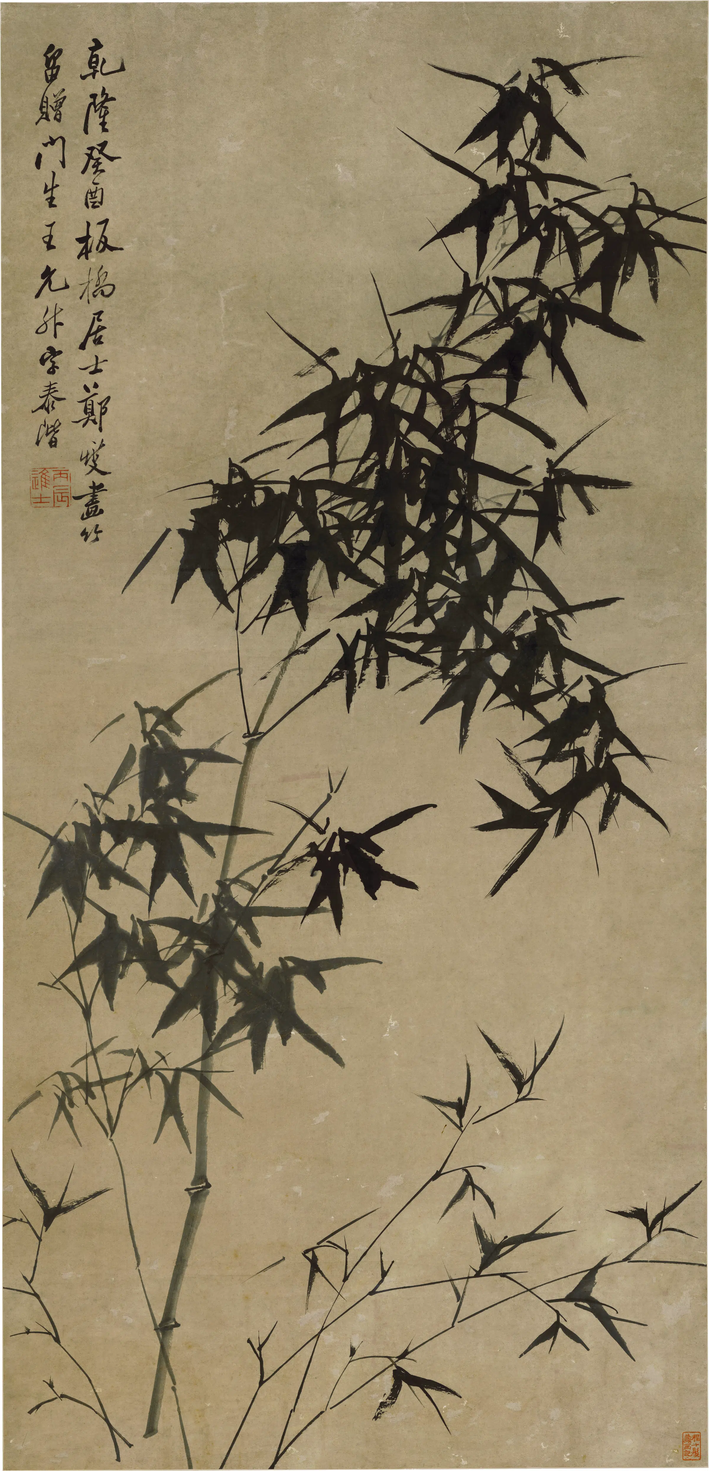 清代【郑板桥（郑燮）】《墨竹图轴》