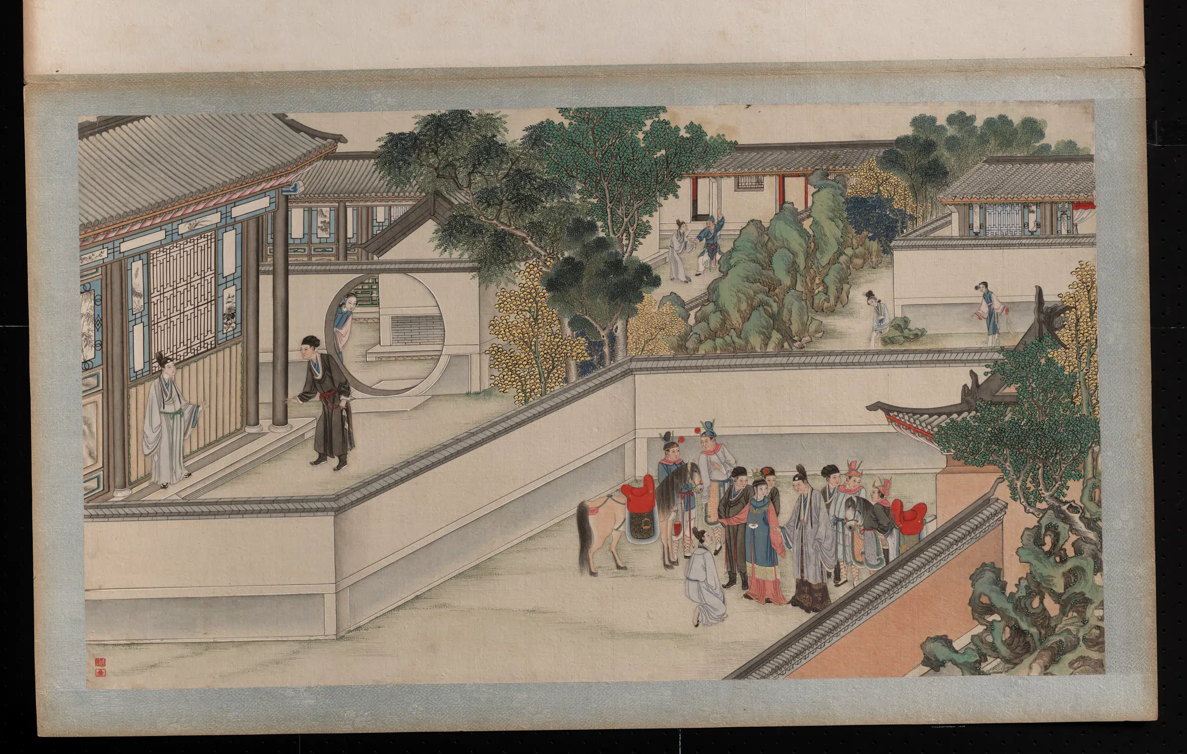 【孙温】《红楼梦画册第一版-林黛玉暇游听悲曲》 第1张