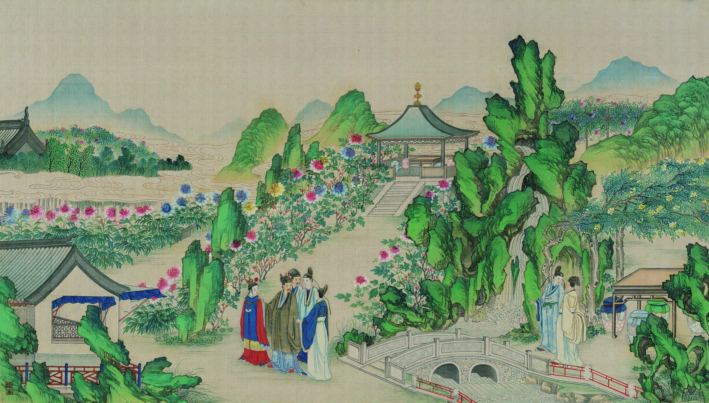 【孙温】《红楼梦图册第二版高清-17贾政游大观园景十六》 第1张 【孙温】《红楼梦图册第二版高清-17贾政游大观园景十六》 第1张