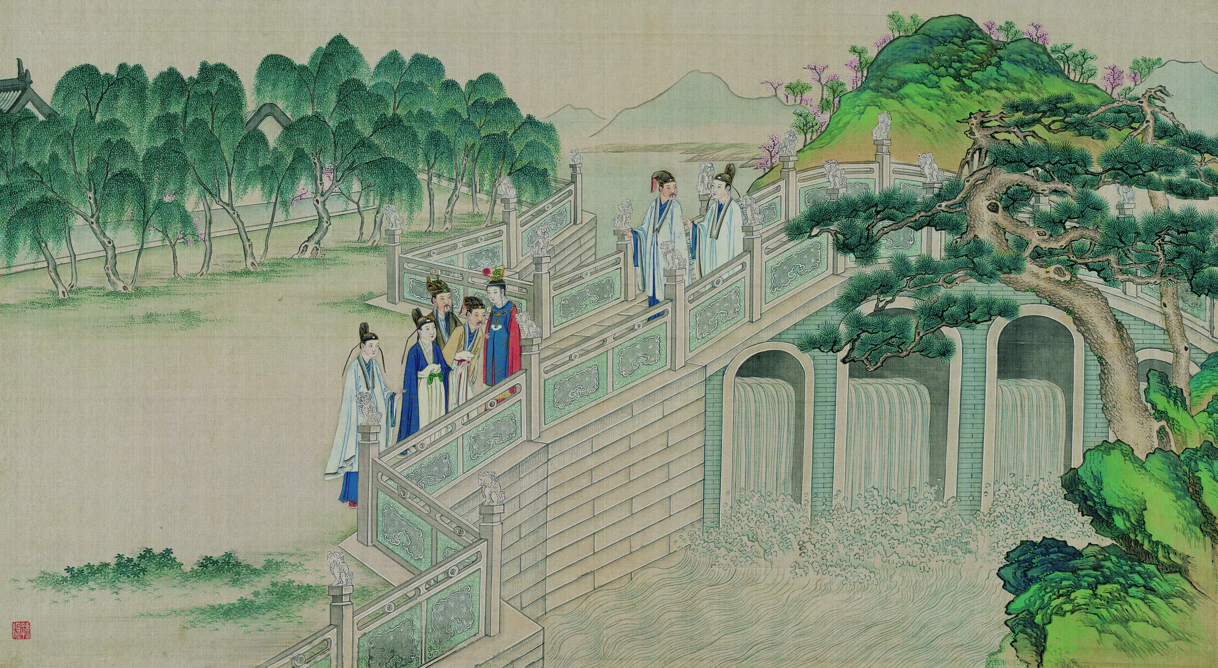【孙温】《红楼梦图册第二版高清-17贾政游大观园景十》 第1张