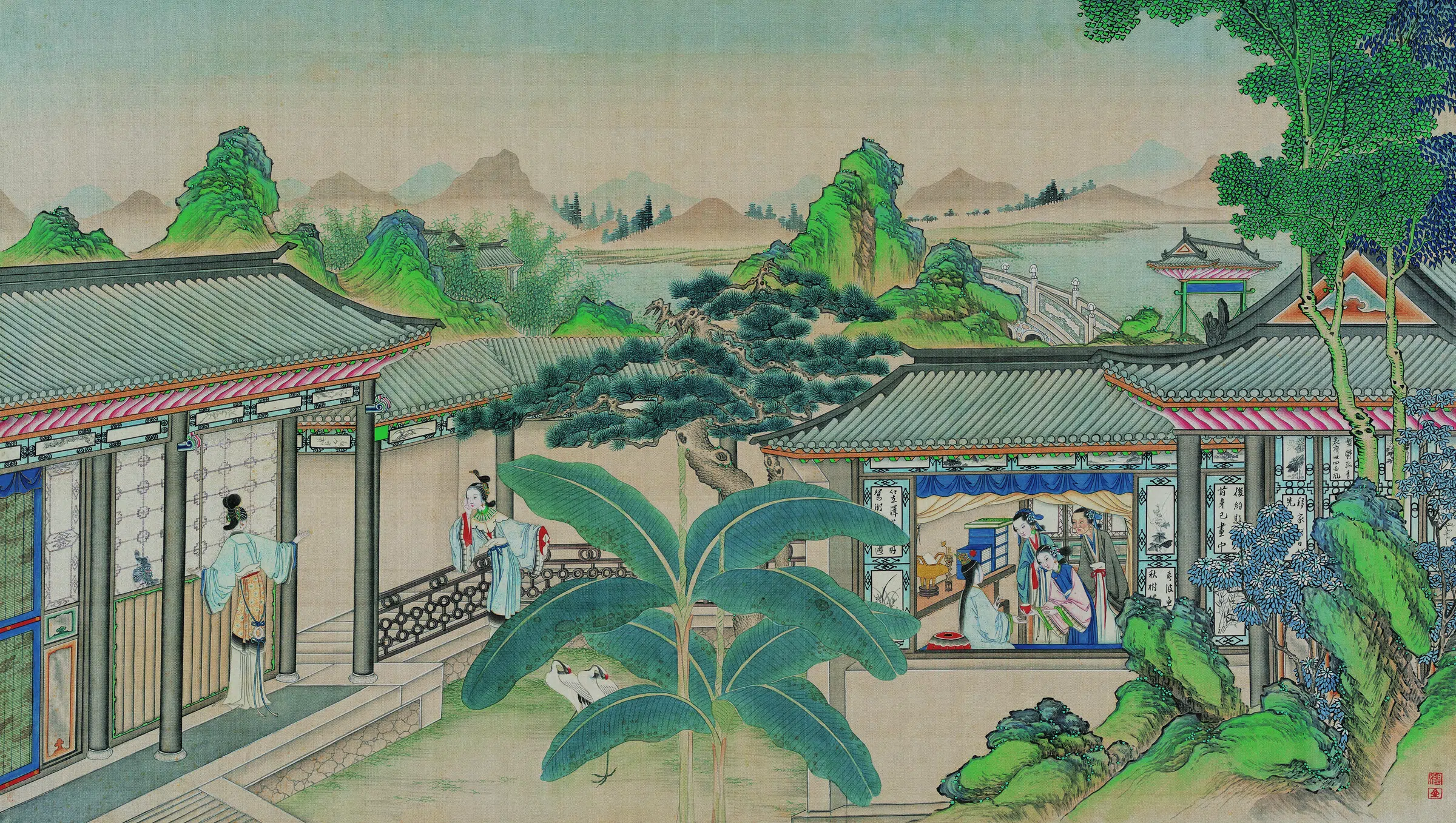 【孙温】《红楼梦图册第二版高清-34-35白玉钏亲尝莲叶羹》 第1张