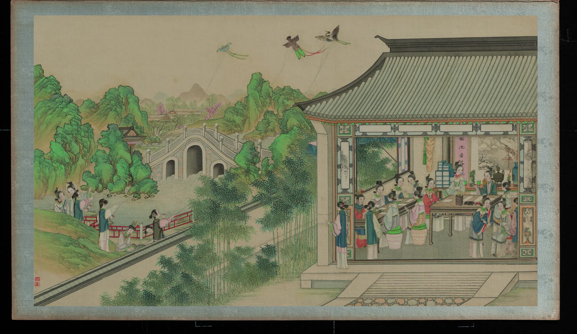 【孙温】《红楼梦画册绢本-林黛玉重建桃花社》 第1张 【孙温】《红楼梦画册绢本-林黛玉重建桃花社》 第1张