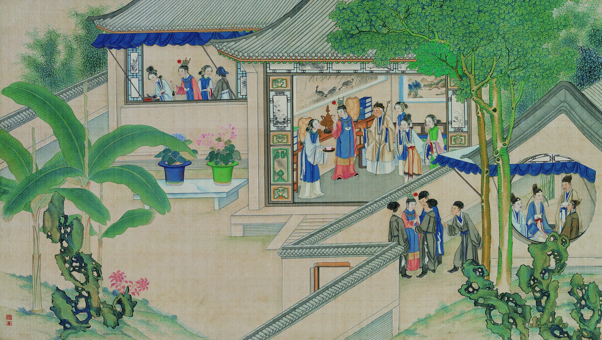 【孙温】《红楼梦图册第二版高清-17黛玉莽撞自悔绞袋》 第1张