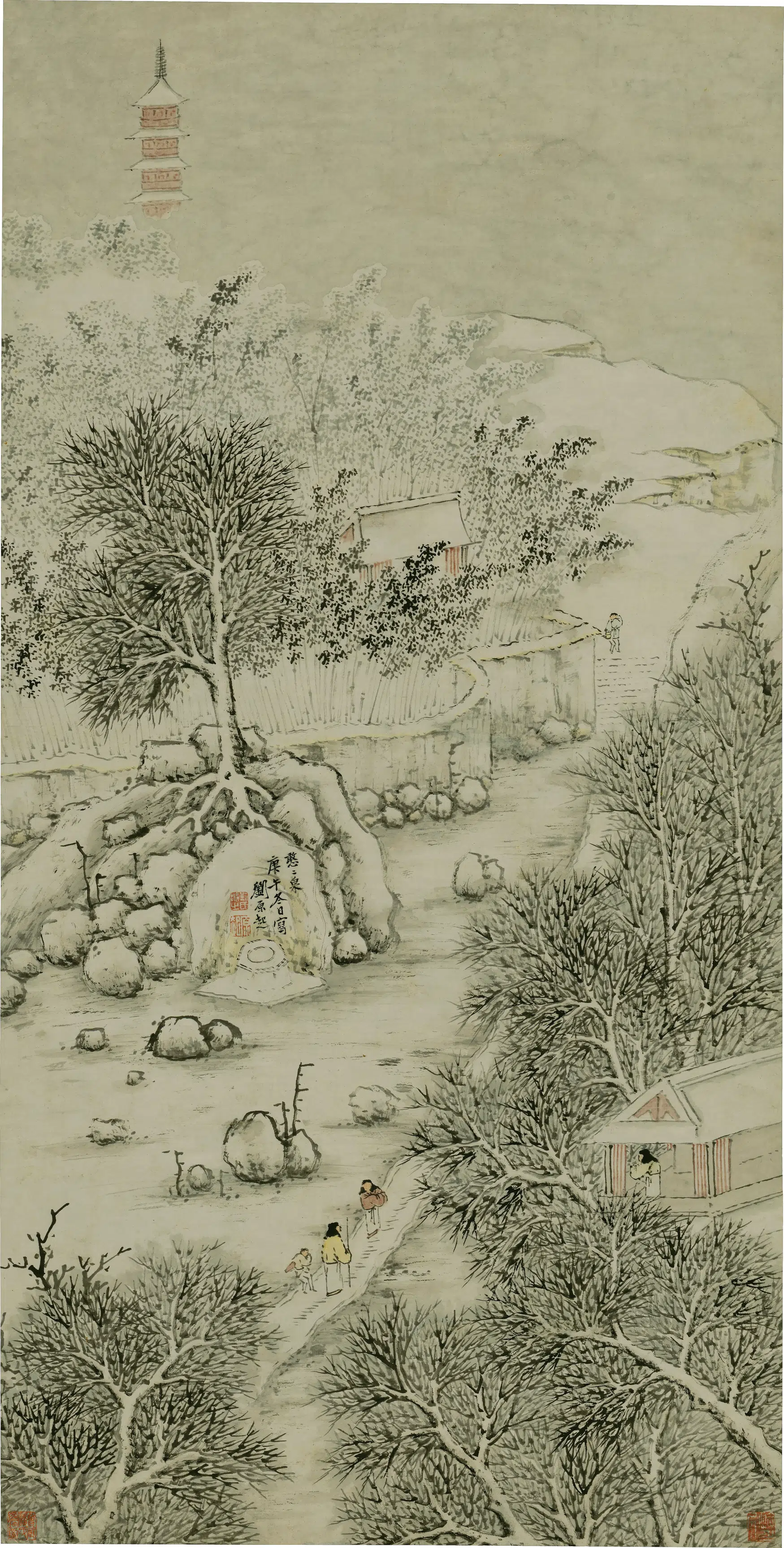 明朝【刘原起】《虎丘图轴》