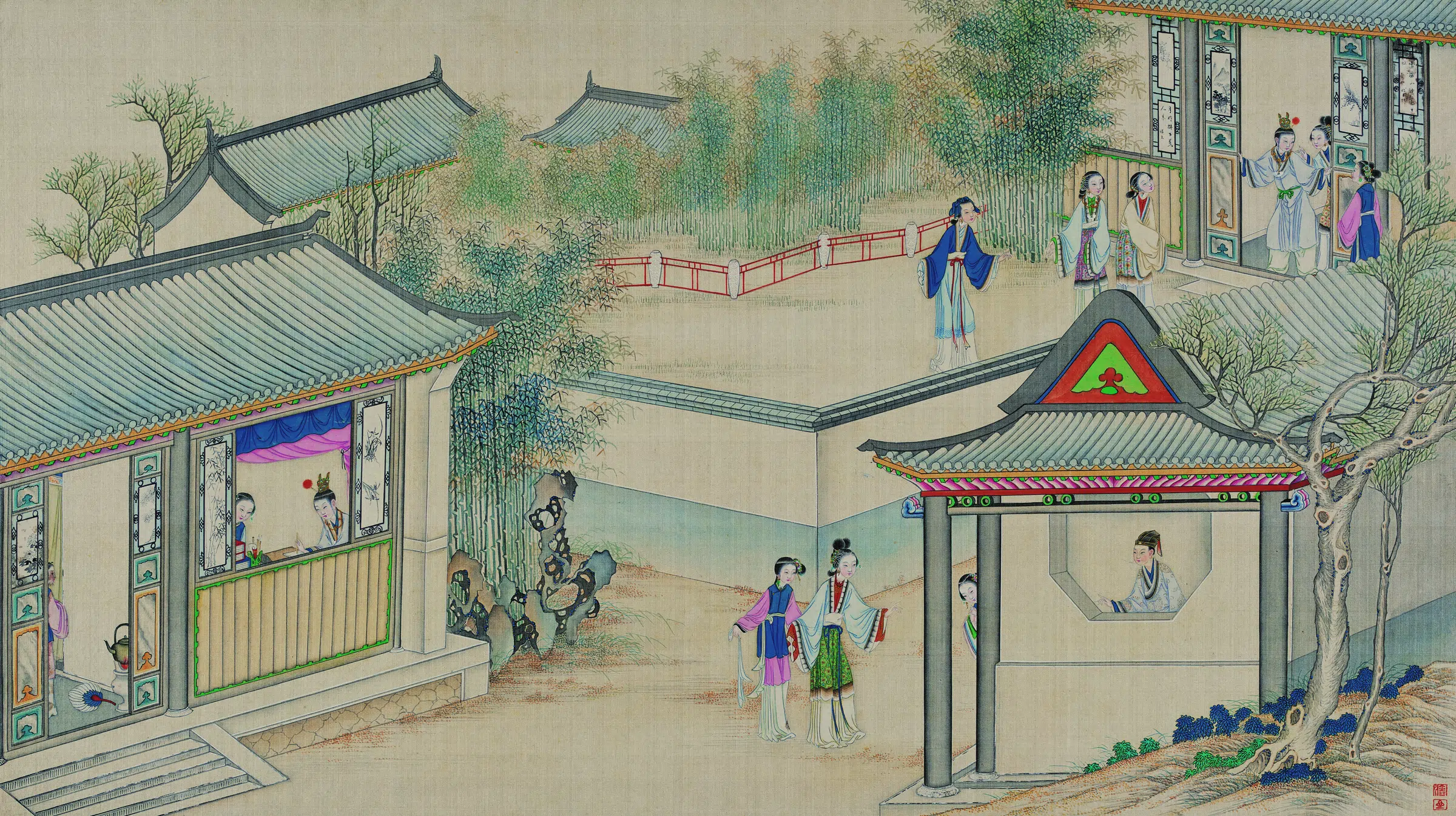 【孙温】《红楼梦图册第二版高清-20-21俏平兄软语庇贾琏》 第1张