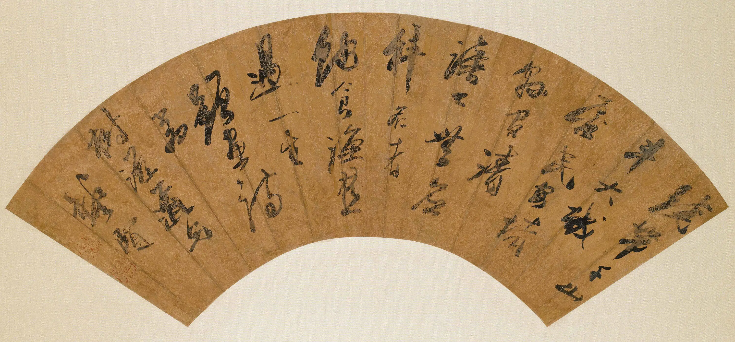 清代【龚贤】《行书七绝题画诗扇》