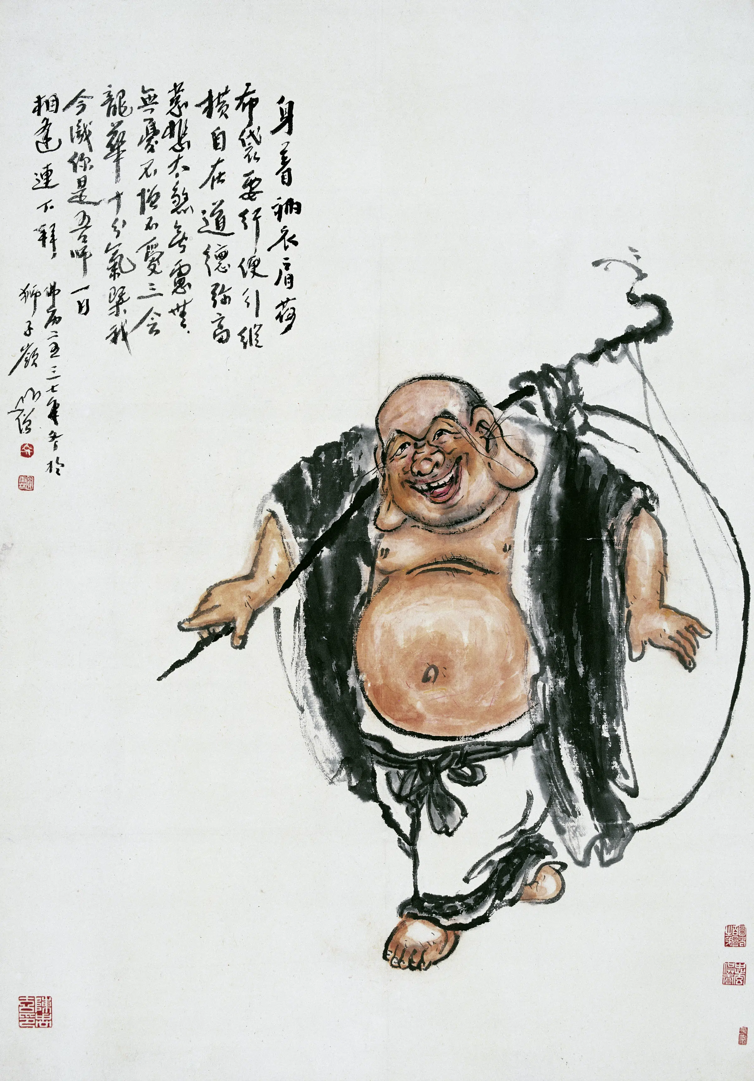 当代【圆霖法师】《布袋弥勒图》