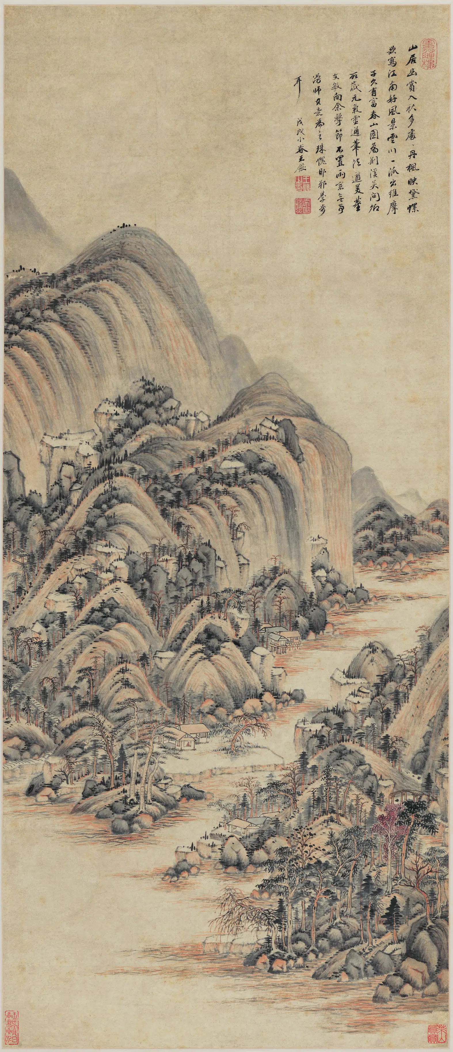 清代【王鉴】《富春山居图轴纸本》