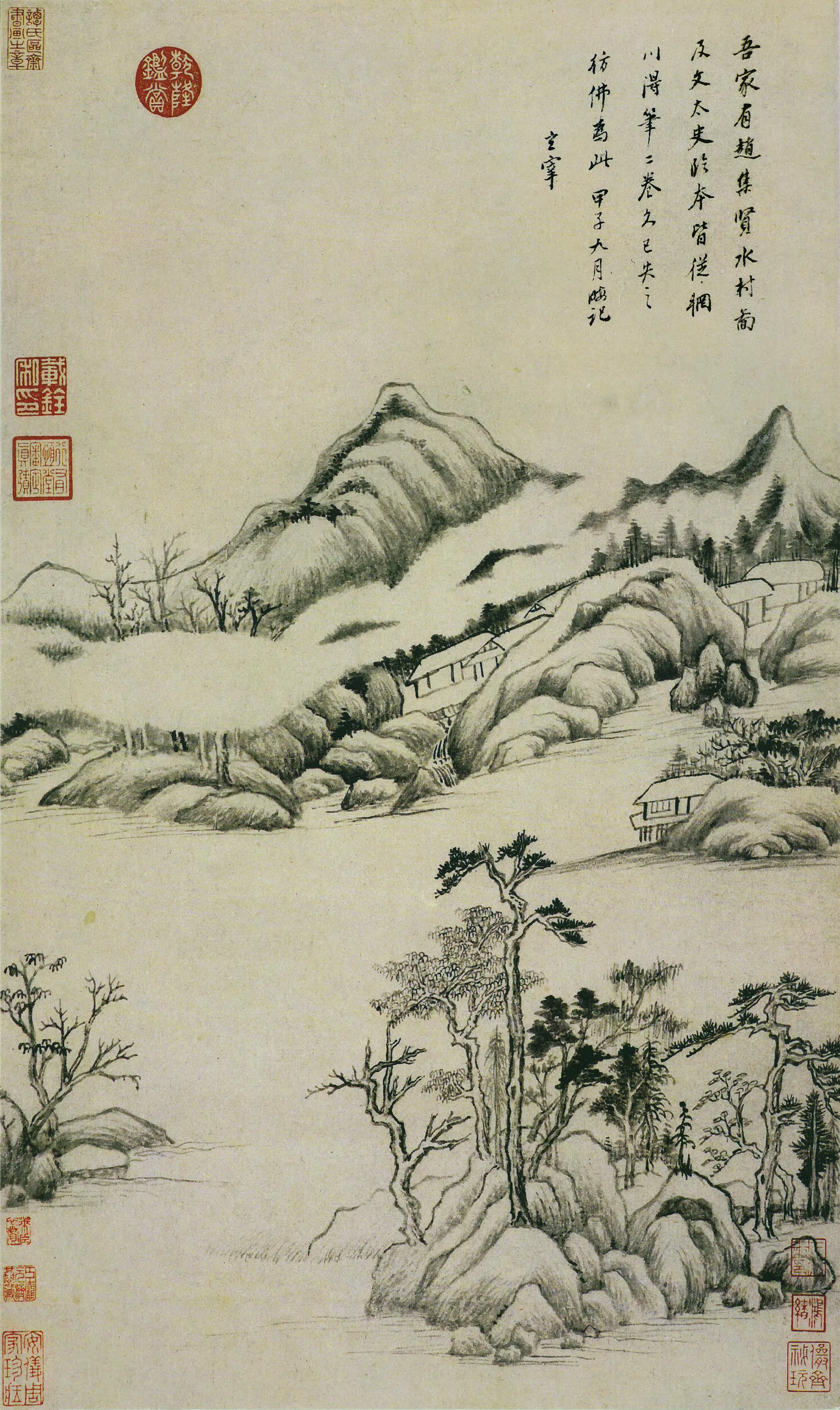 明朝【董其昌】《仿古山水册》 第6张 明朝【董其昌】《仿古山水册》 第6张