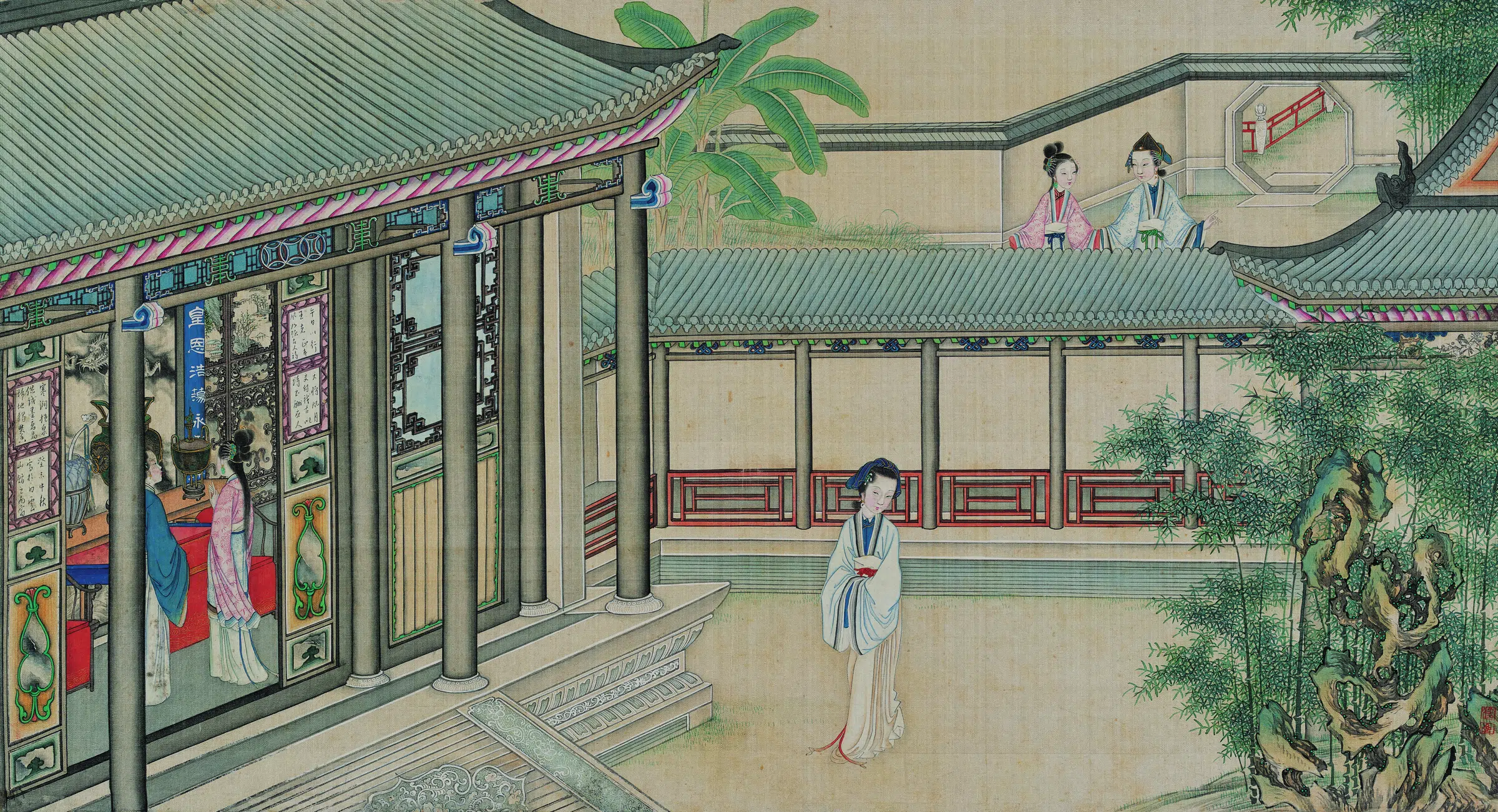 【孙温】《红楼梦图册第二版高清-03林黛玉初至宁荣国府》 第1张