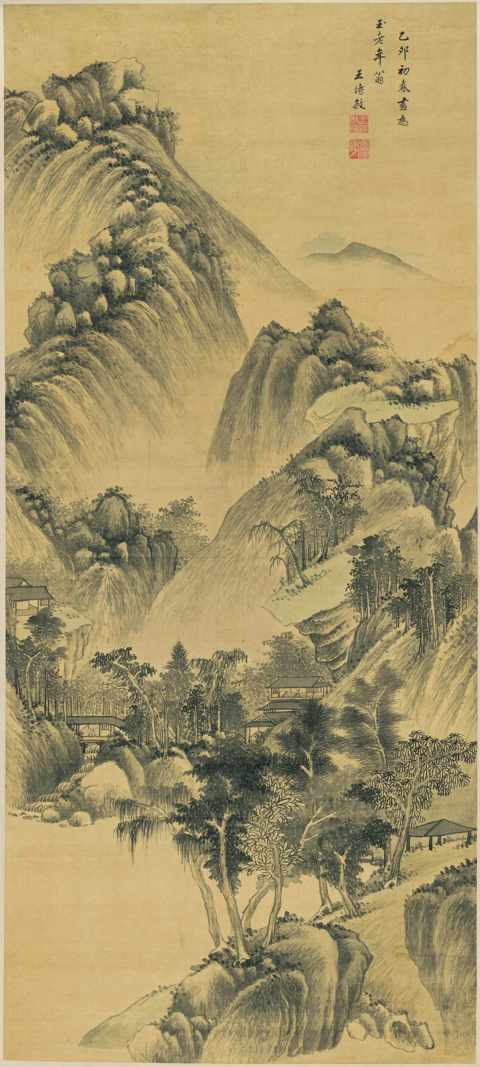 清代【王时敏】《山楼客话图纸本》