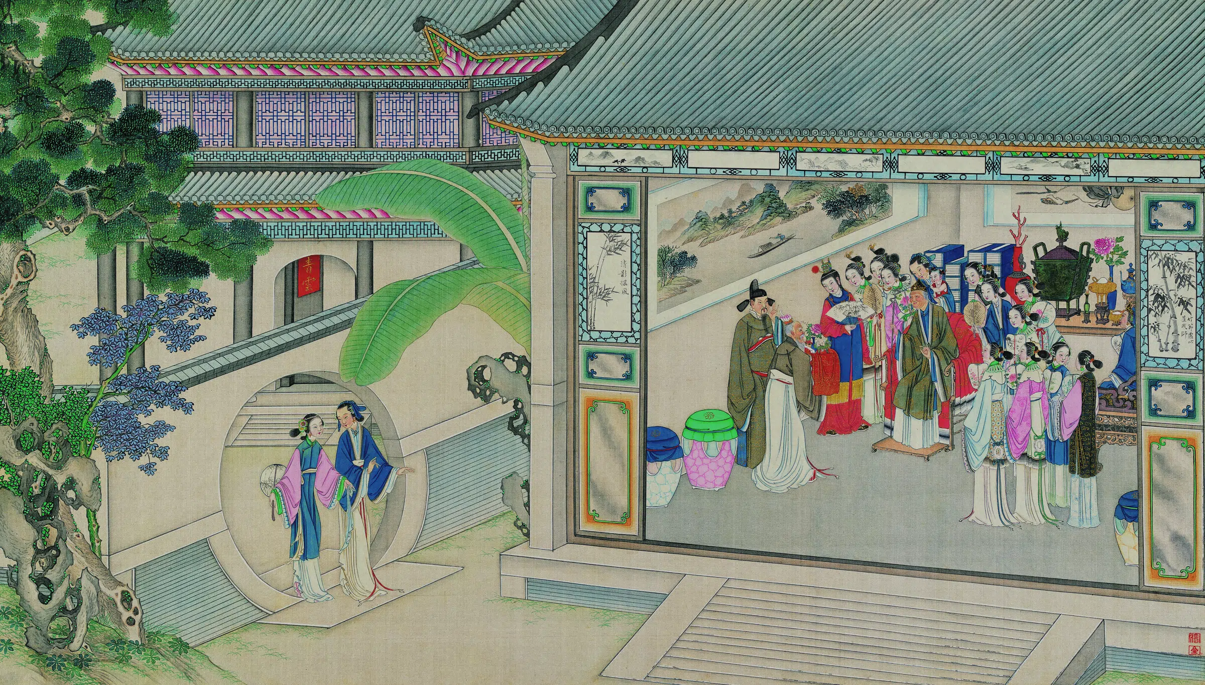 【孙温】《红楼梦图册第二版高清-29张道士观玉送麒麟》 第1张