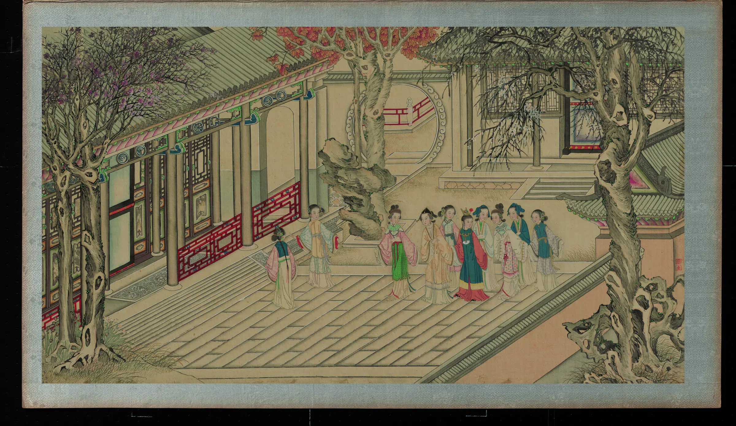 【孙温】《红楼梦画册绢本-王夫人闻报接远亲》 第1张