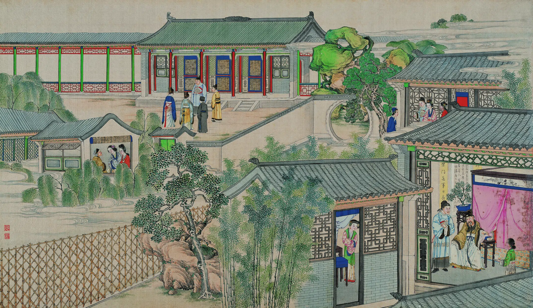 【孙温】《红楼梦图册第二版高清-82-83王大夫诊脉潇湘馆》 第1张