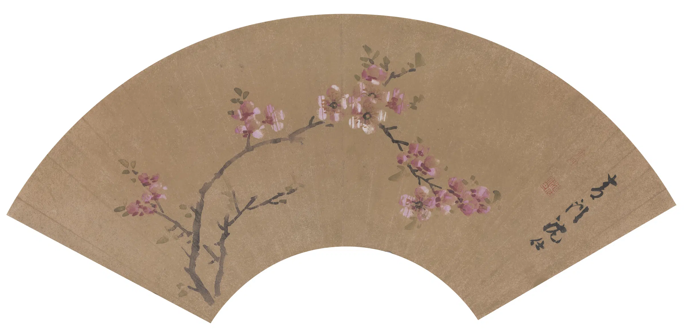 明朝【沈仕】《花卉扇面》