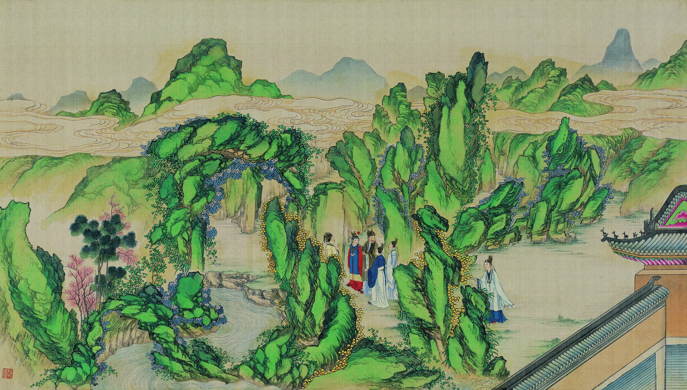 【孙温】《红楼梦图册第二版高清-17贾政游大观园景一》 第1张