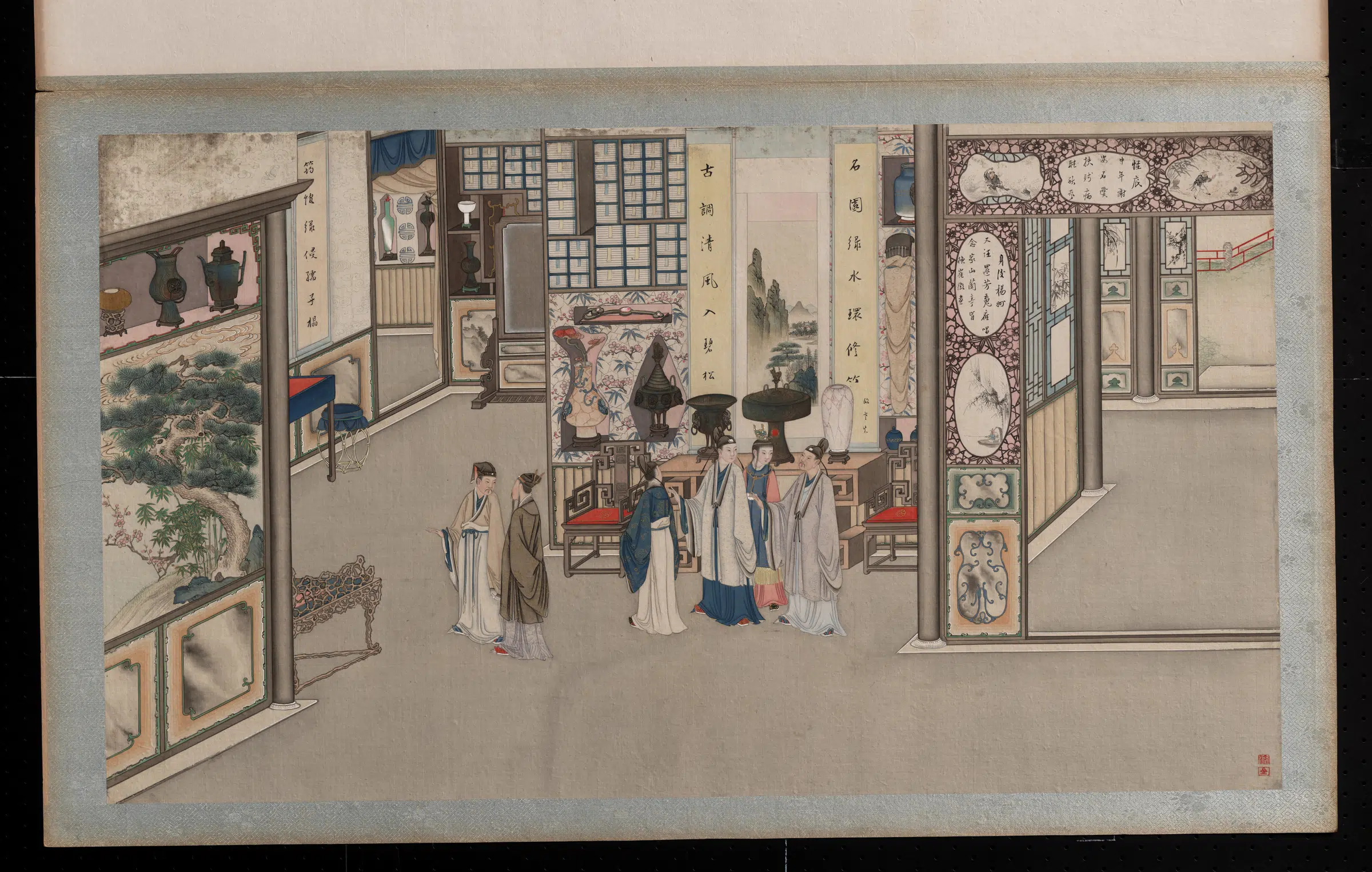 【孙温】《红楼梦画册第一版-贾政游园同归书房》 第1张