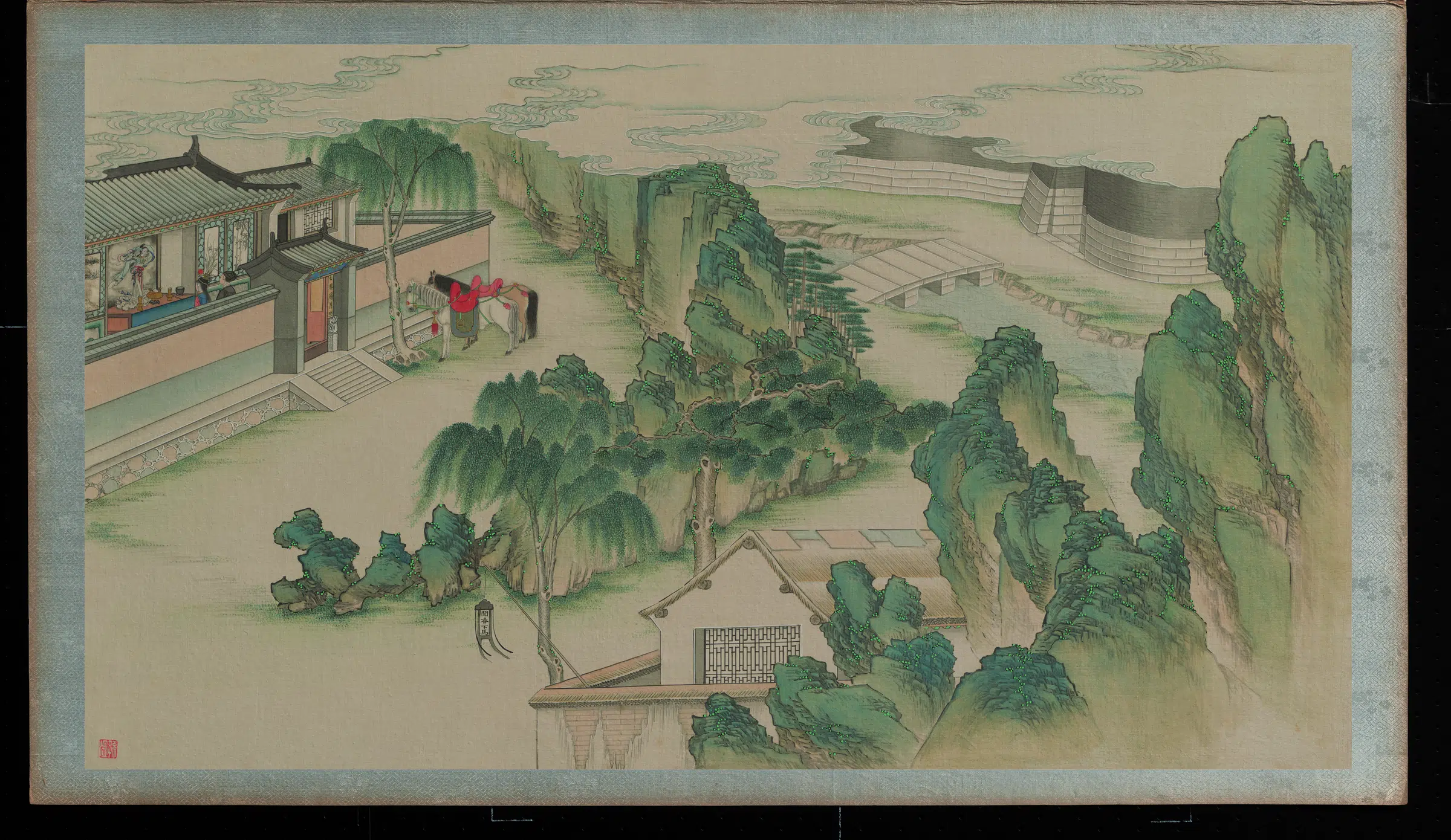 【孙温】《红楼梦画册绢本-不了情暂撮土为香》 第1张