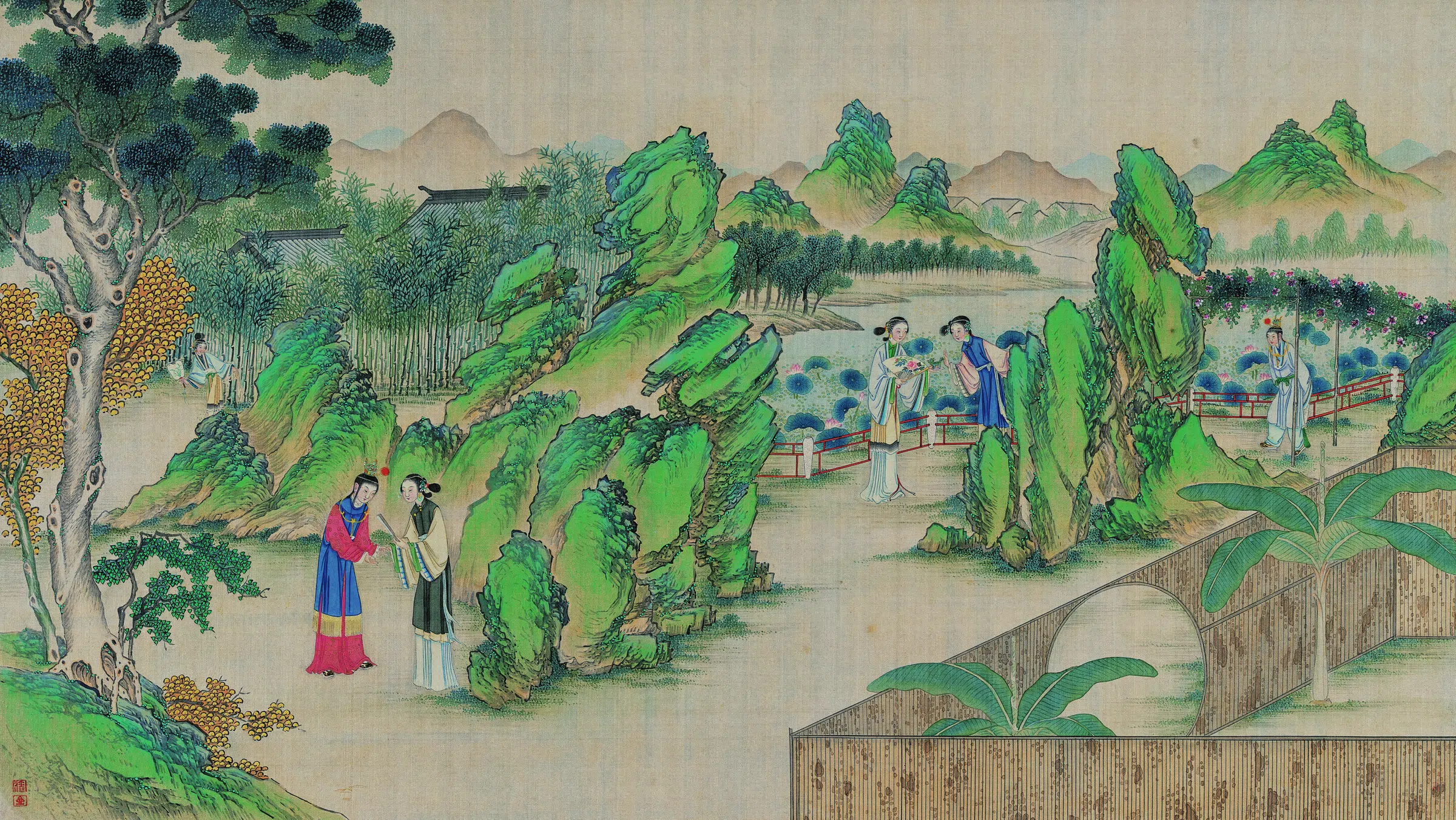 【孙温】《红楼梦图册第二版高清-31-32史湘云翠楼论阴阳》 第1张