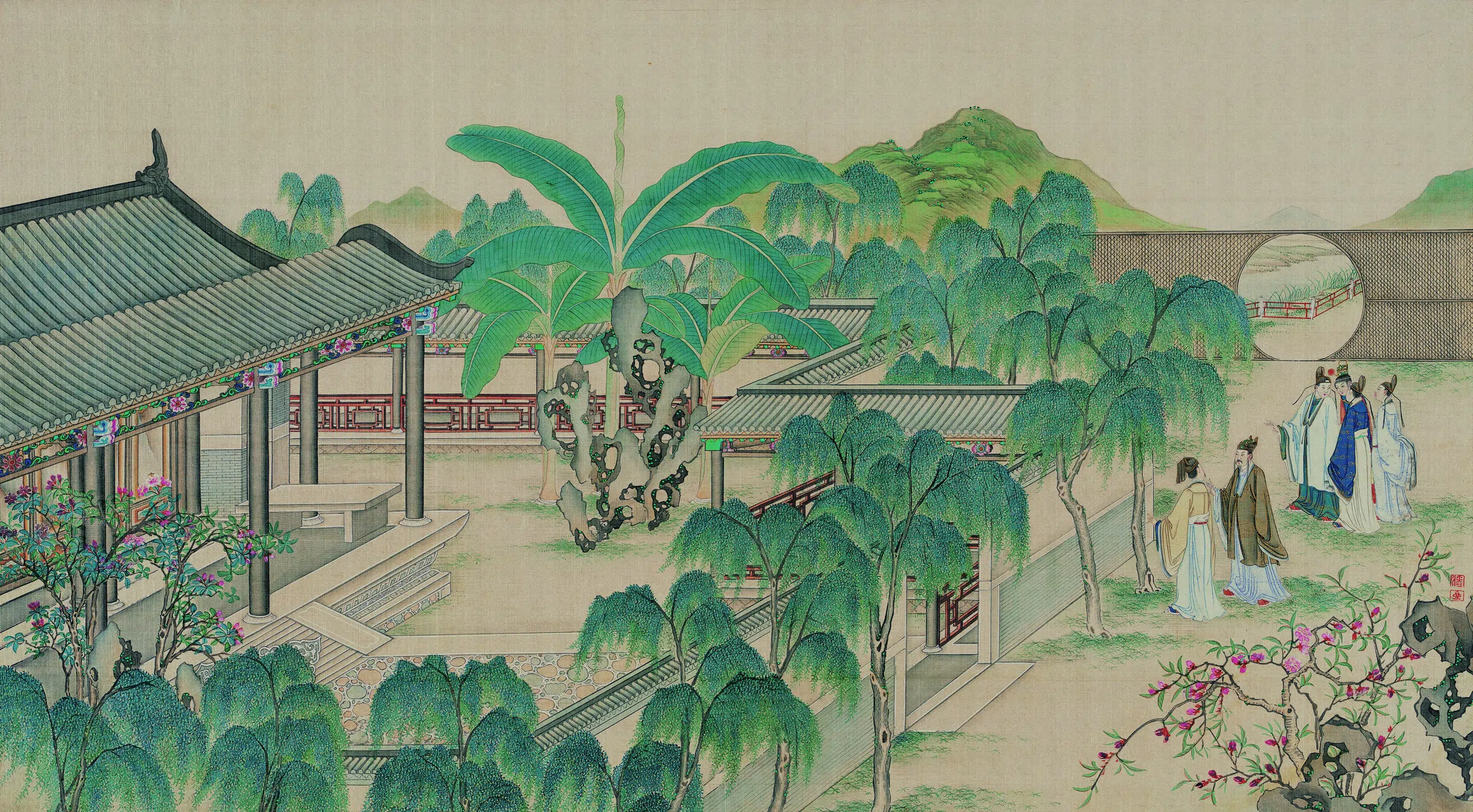 【孙温】《红楼梦图册第二版高清-17贾政游大观园景十七》 第1张