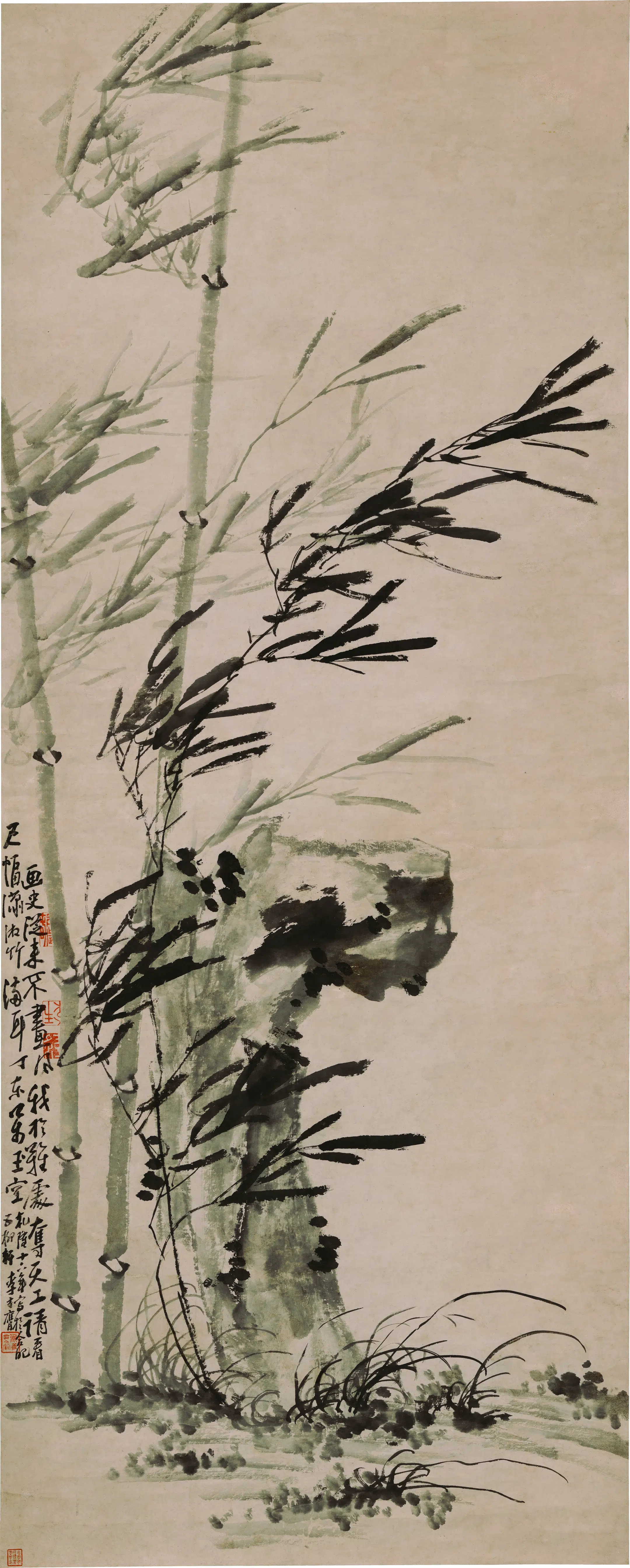 清代【李方膺】《潇湘风竹图轴》