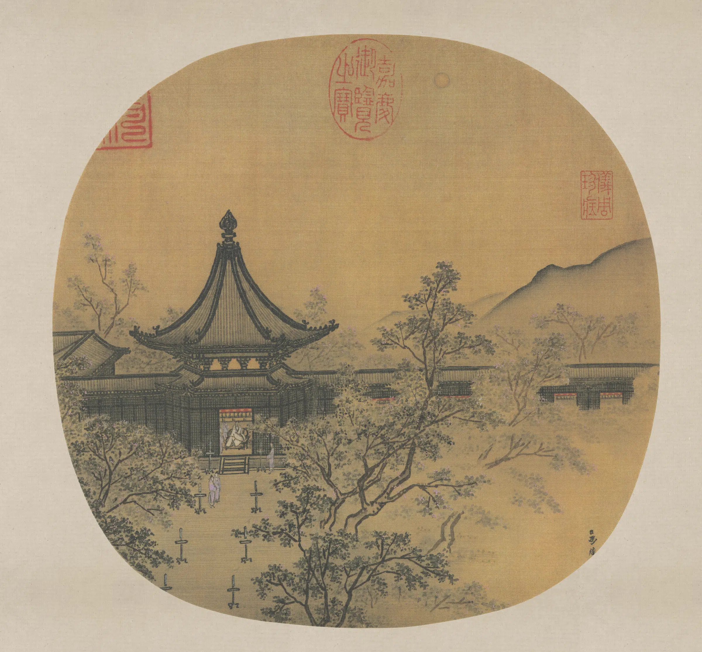 宋代【马麟】《秉烛夜游图(绢本)》