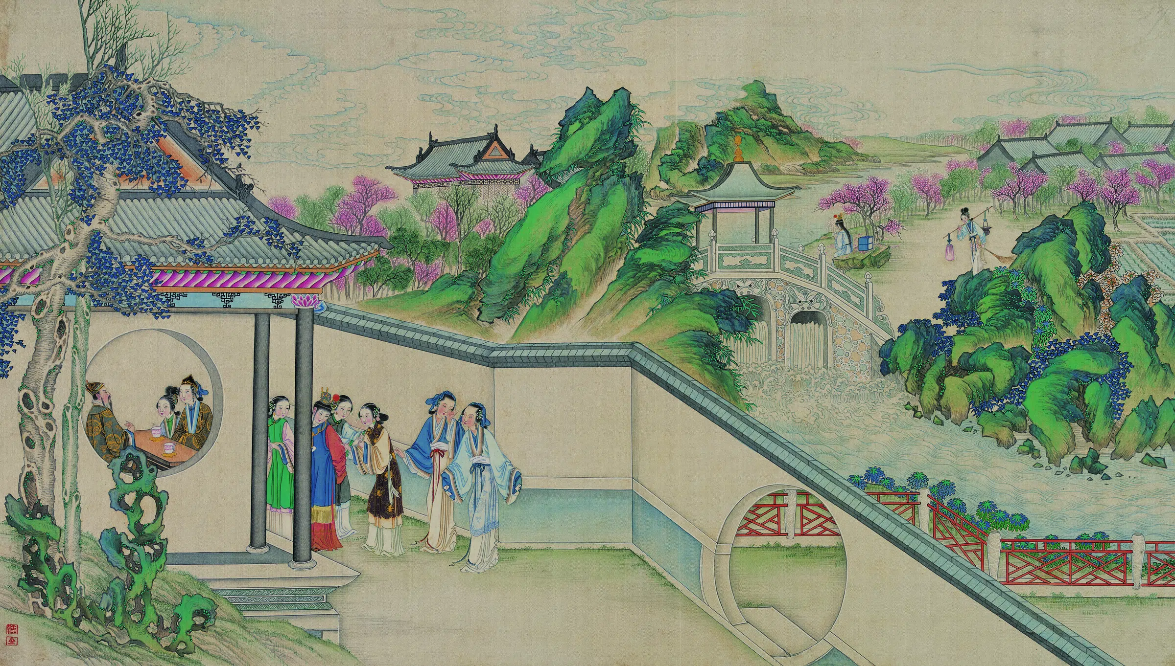 【孙温】《红楼梦图册第二版高清-23-24众姐妹进住大观园》 第1张