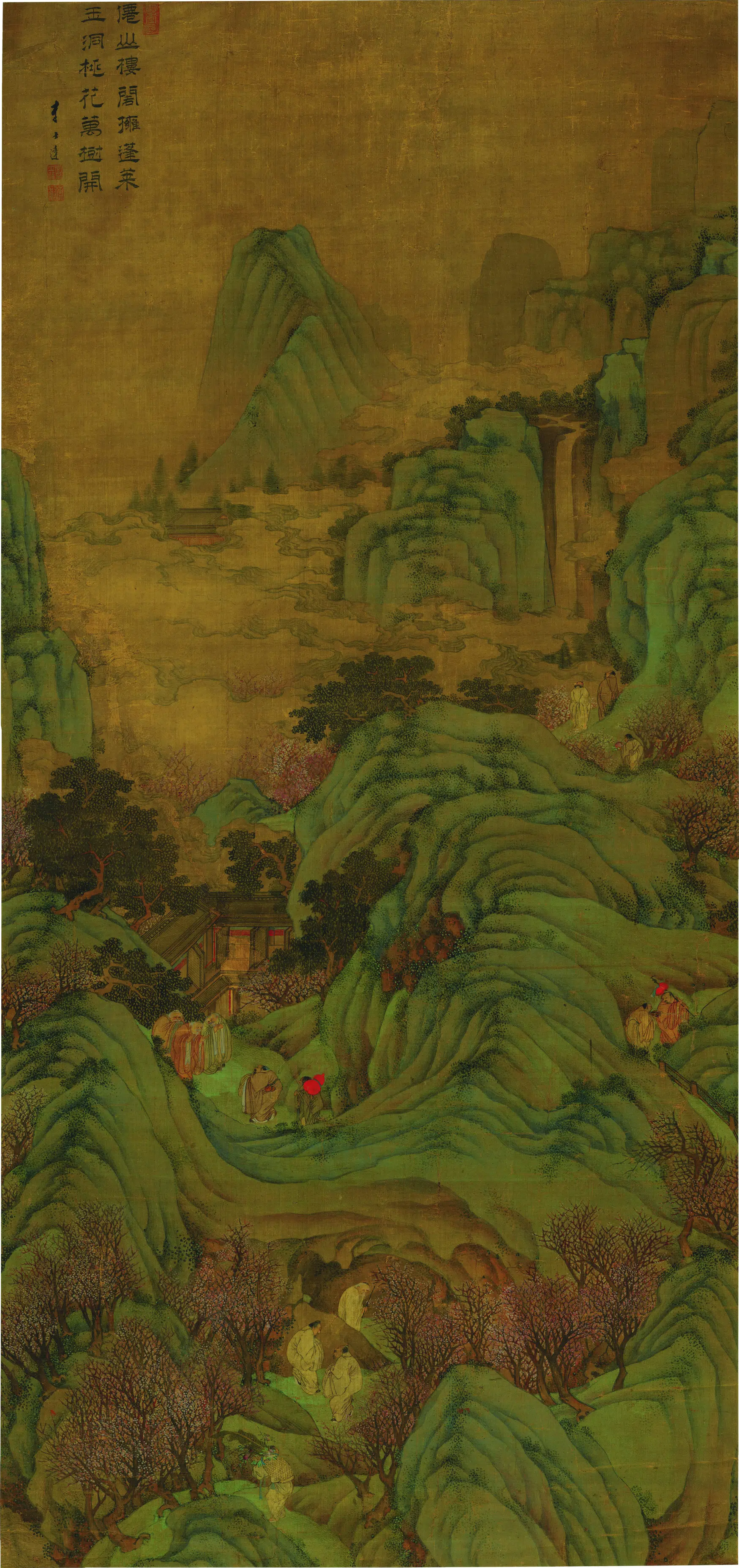 明朝【李士达】《仙山楼阁图轴》