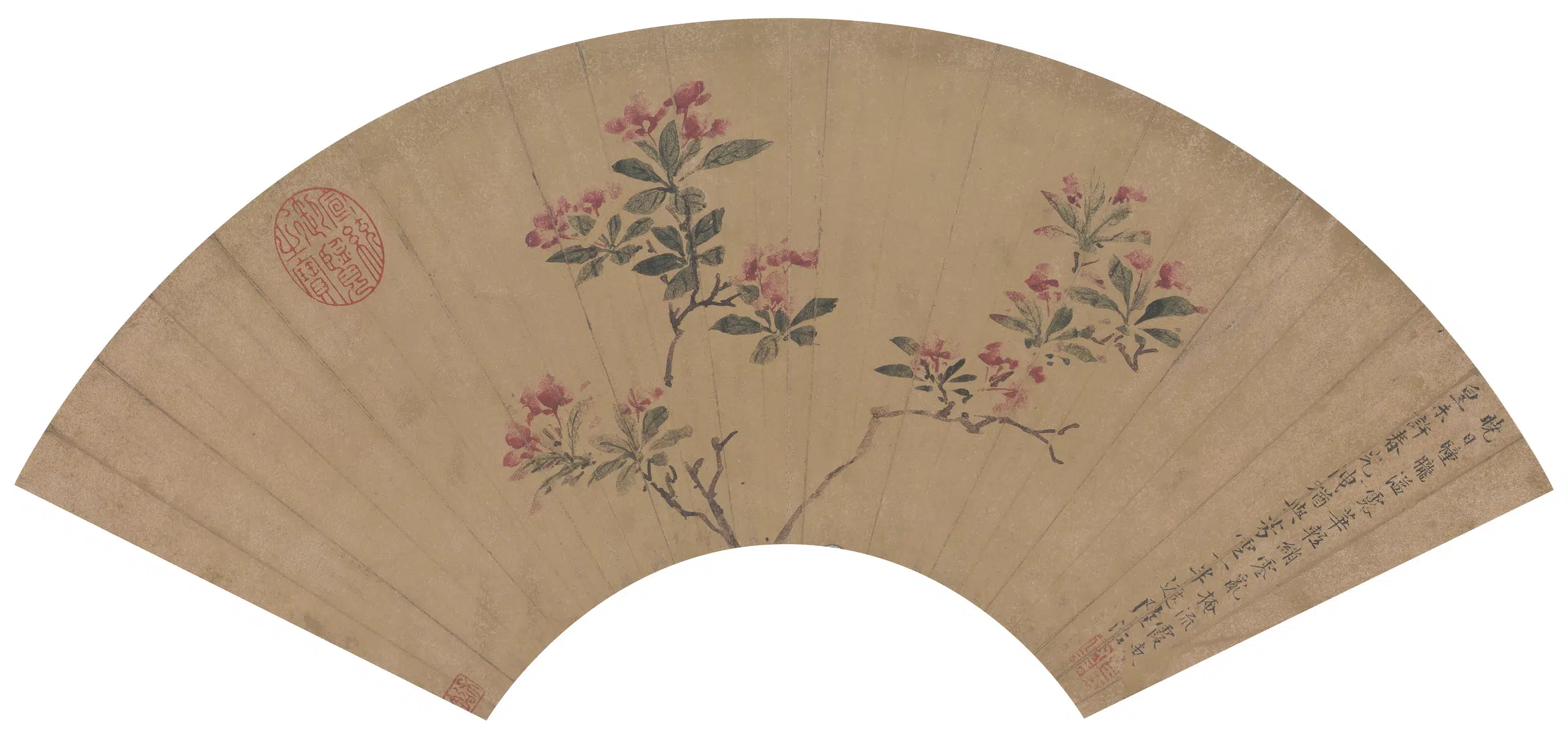 明朝【陆治】《花卉扇面》