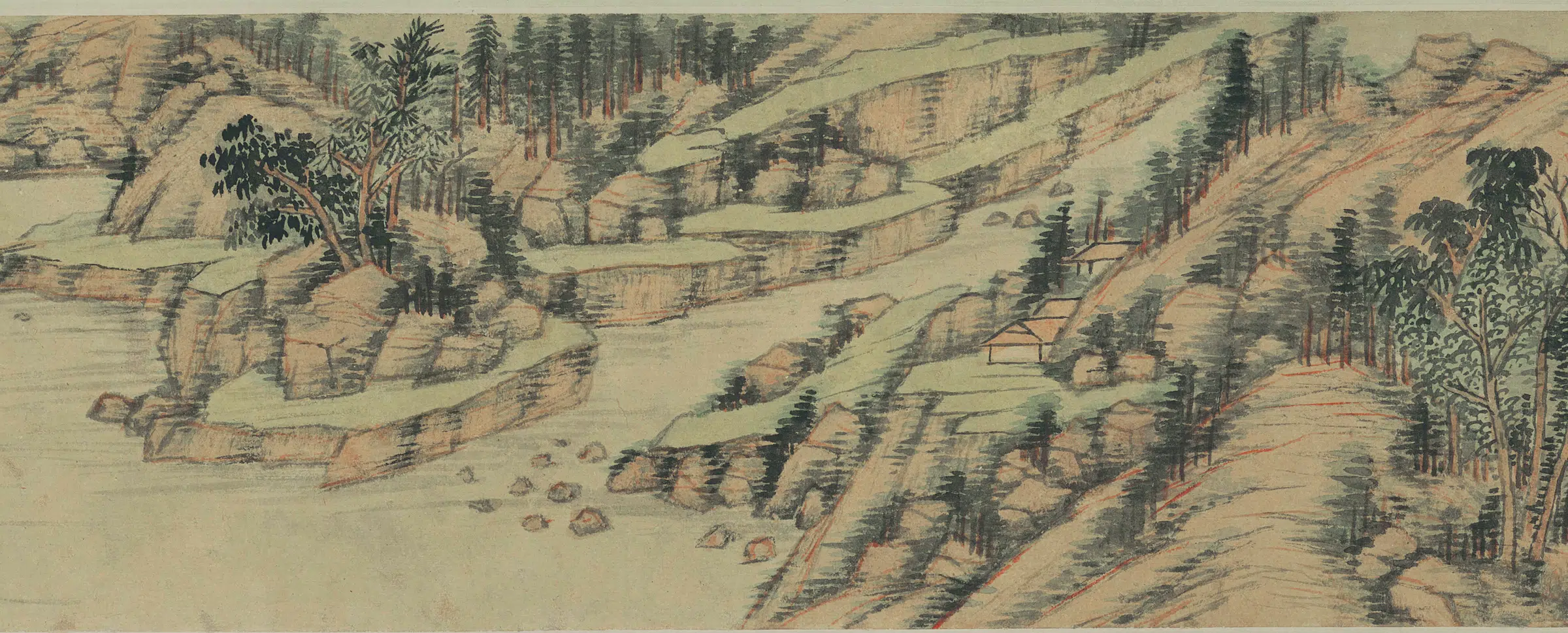 清代【王时敏】《浅绛溪山图(全卷)纸本》 第10张 清代【王时敏】《浅绛溪山图(全卷)纸本》 第10张