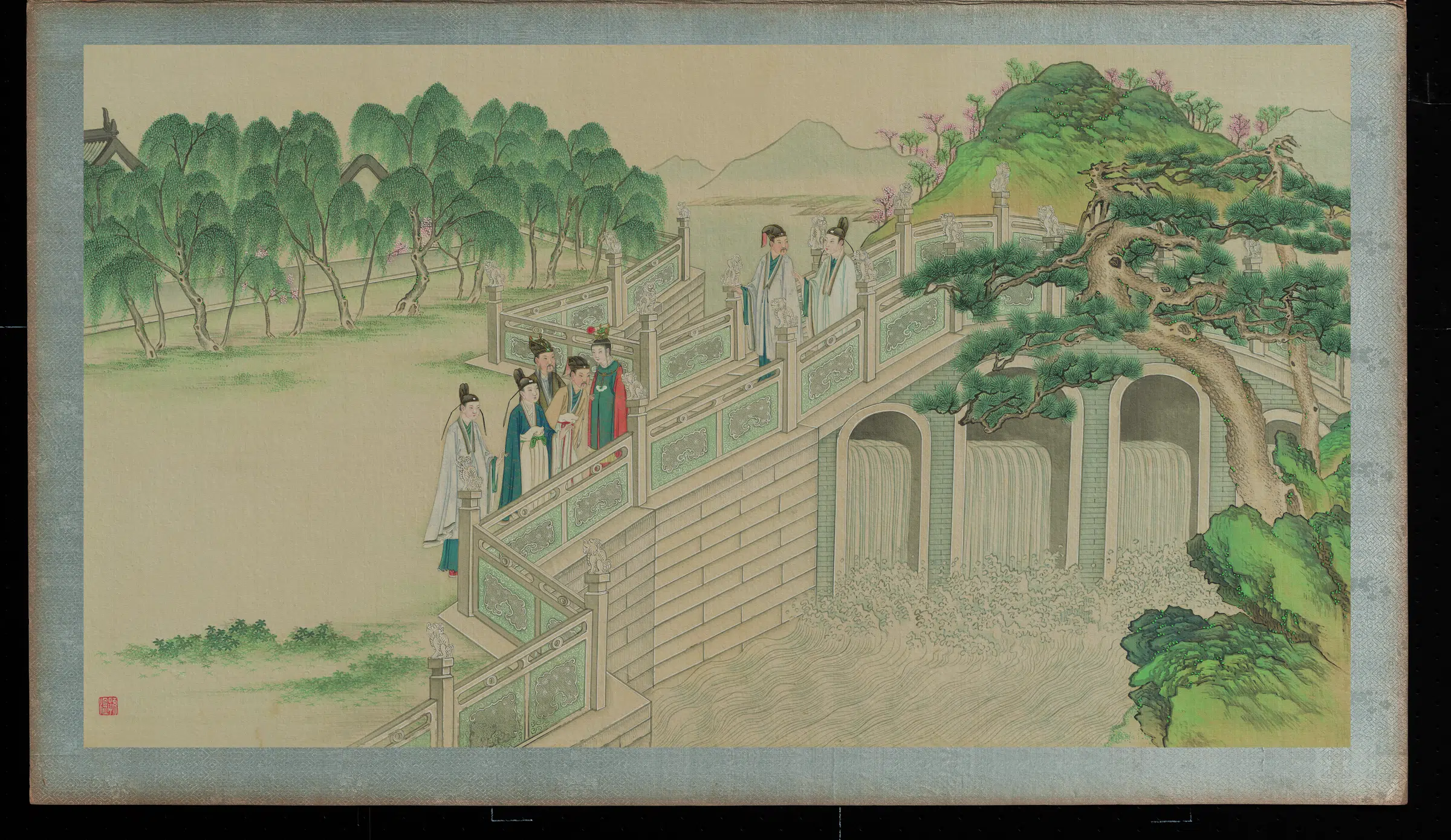 【孙温】《红楼梦画册绢本-贾政游大观园图景十》 第1张 【孙温】《红楼梦画册绢本-贾政游大观园图景十》 第1张