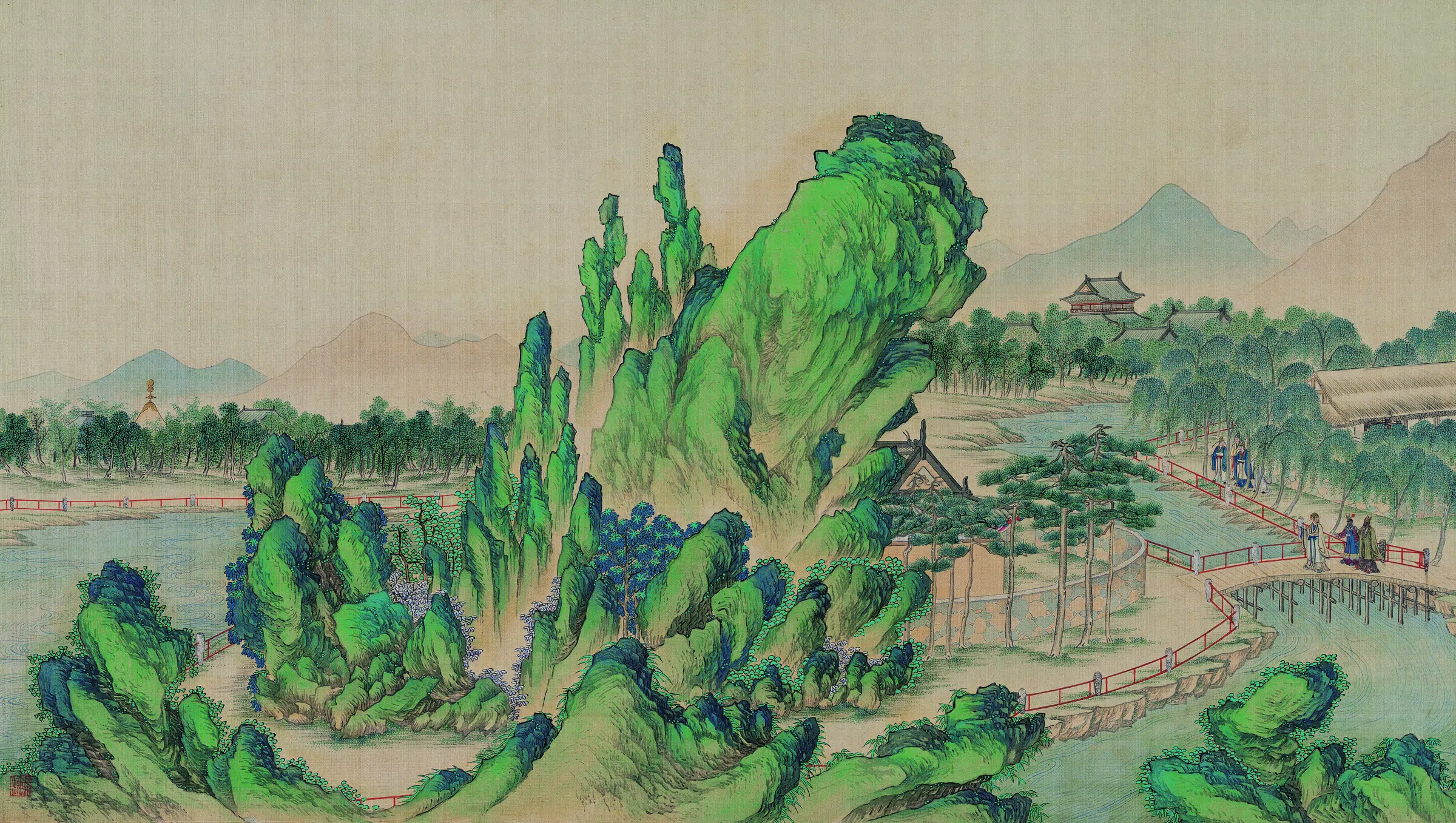 【孙温】《红楼梦图册第二版高清-17贾政游大观园景八》 第1张