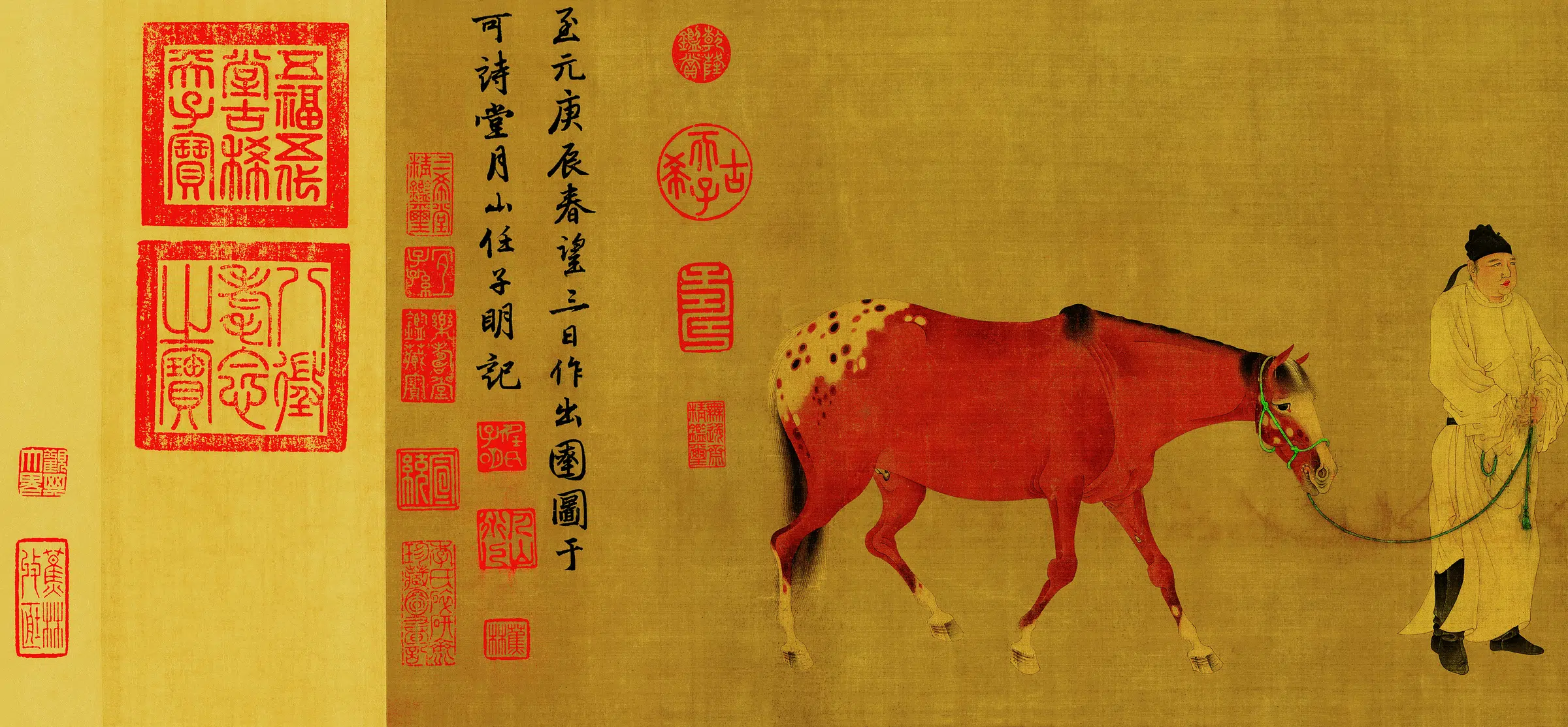 元代【任仁发】《出圉图绢本》
