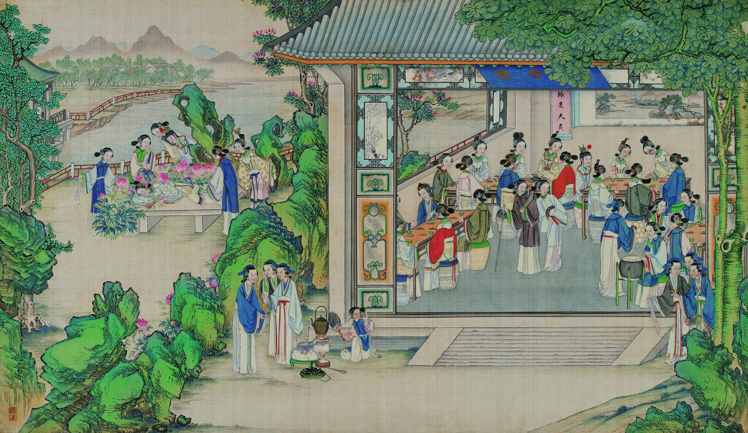 【孙温】《红楼梦图册第二版高清-62憨湘云醉眠芍药茵》 第1张