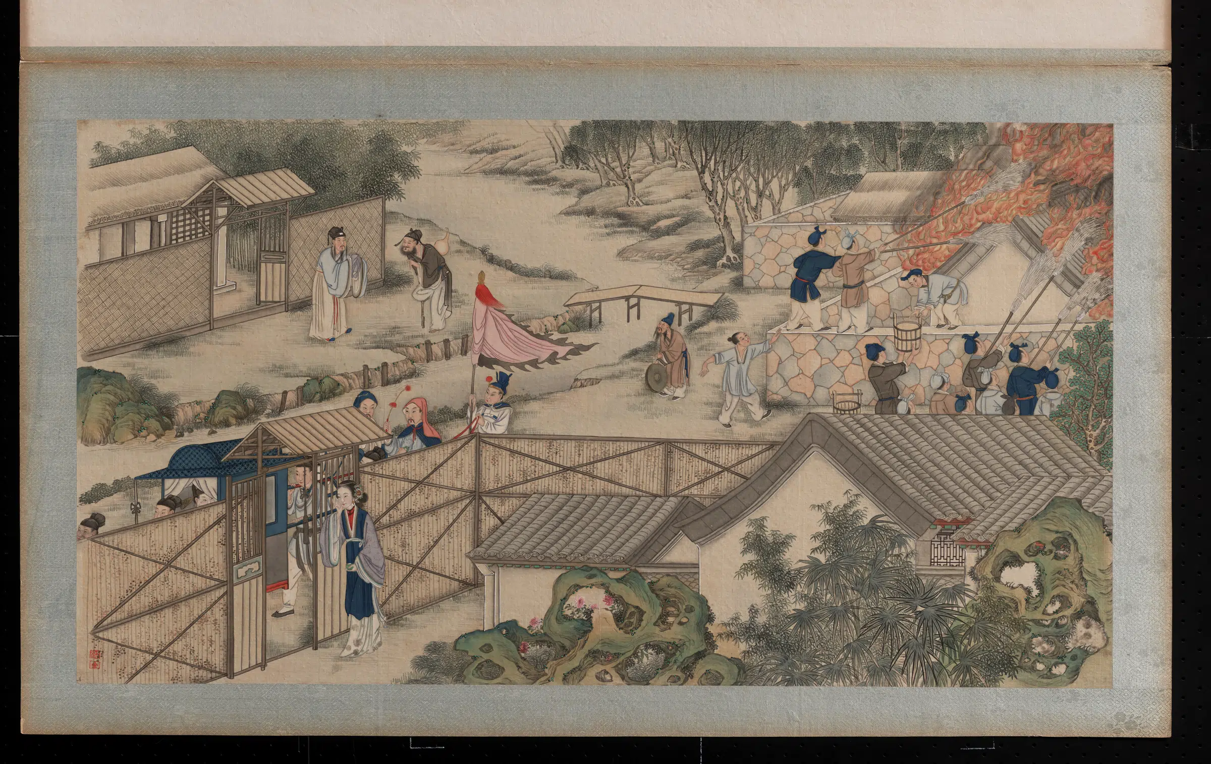 【孙温】《红楼梦画册第一版-01葫芦庙失火烧甄家》 第1张 【孙温】《红楼梦画册第一版-01葫芦庙失火烧甄家》 第1张