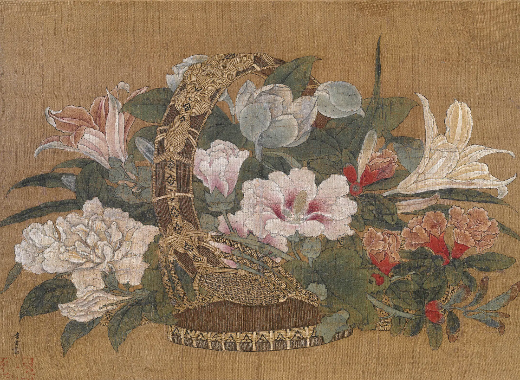 宋代【李嵩】《花篮图》